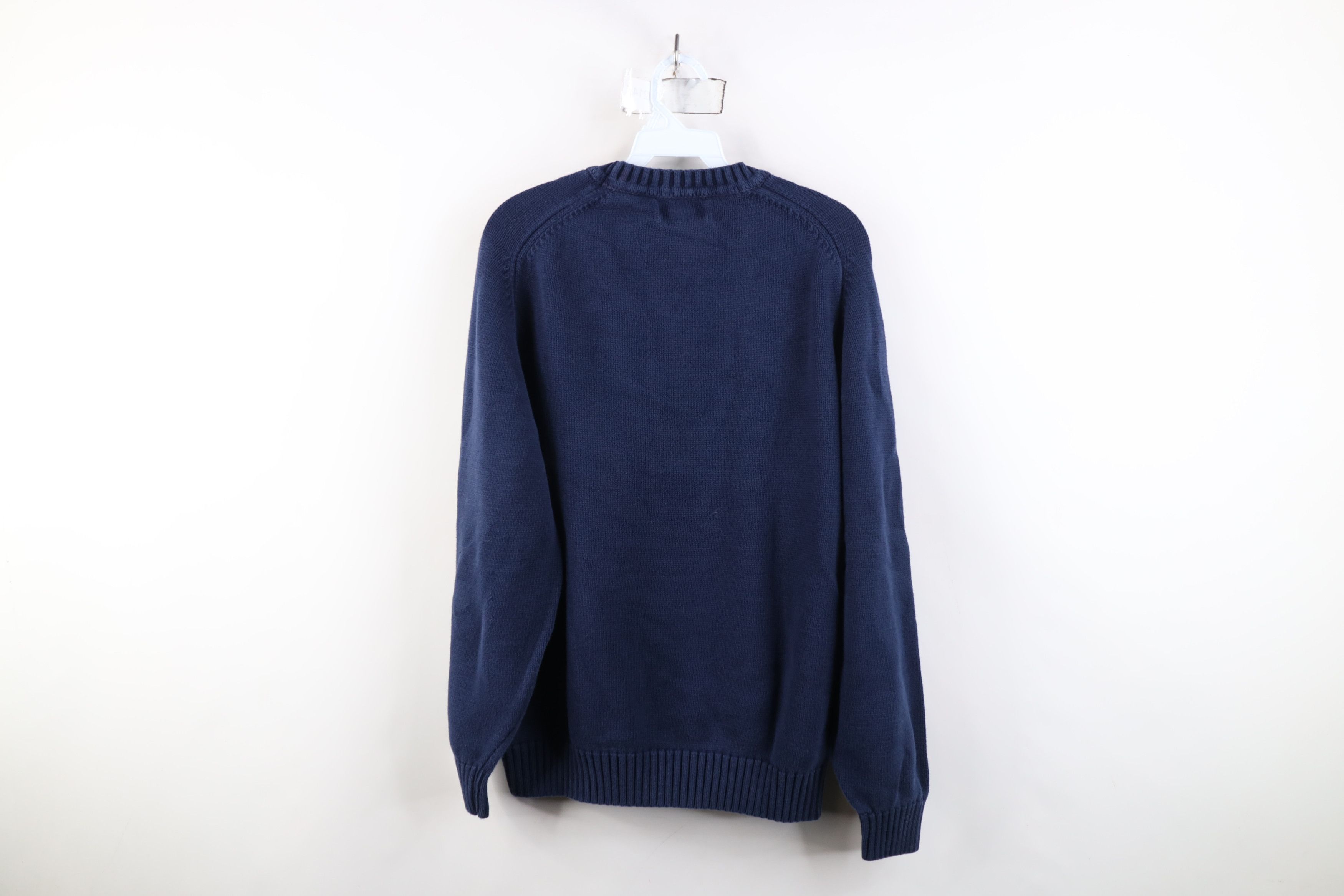 Lands' End Vintage 90s Lands End Cotton Knit Crewneck Sweater Blue USA Size US L / EU 52-54 / 3 - 8 Thumbnail