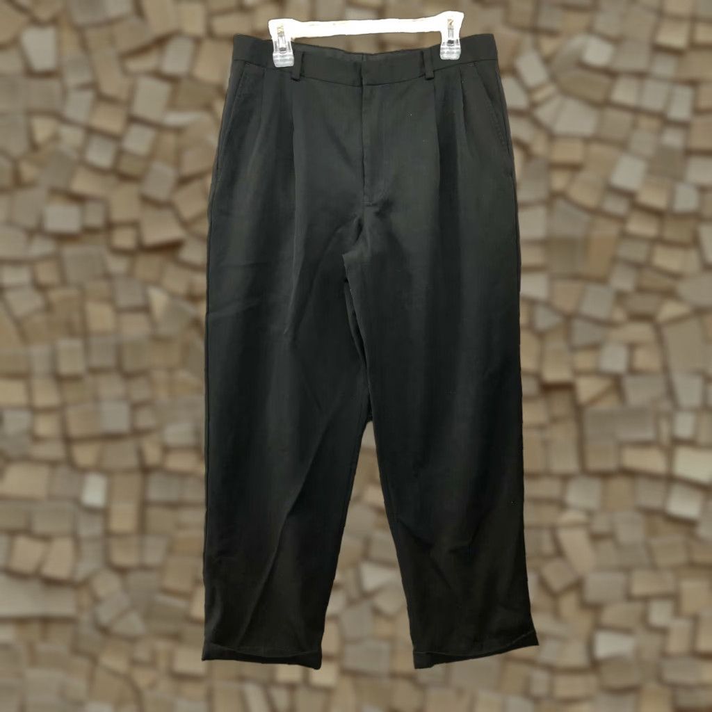 Eddie Bauer Eddie Bauer Mens Black Slack Pants 34x30 Mid Rise Straight Dress Pants Flat Front Regular Denim Cotton Solid Black Mens 34x30 Size US 34 / EU 50 - 1 Thumbnail