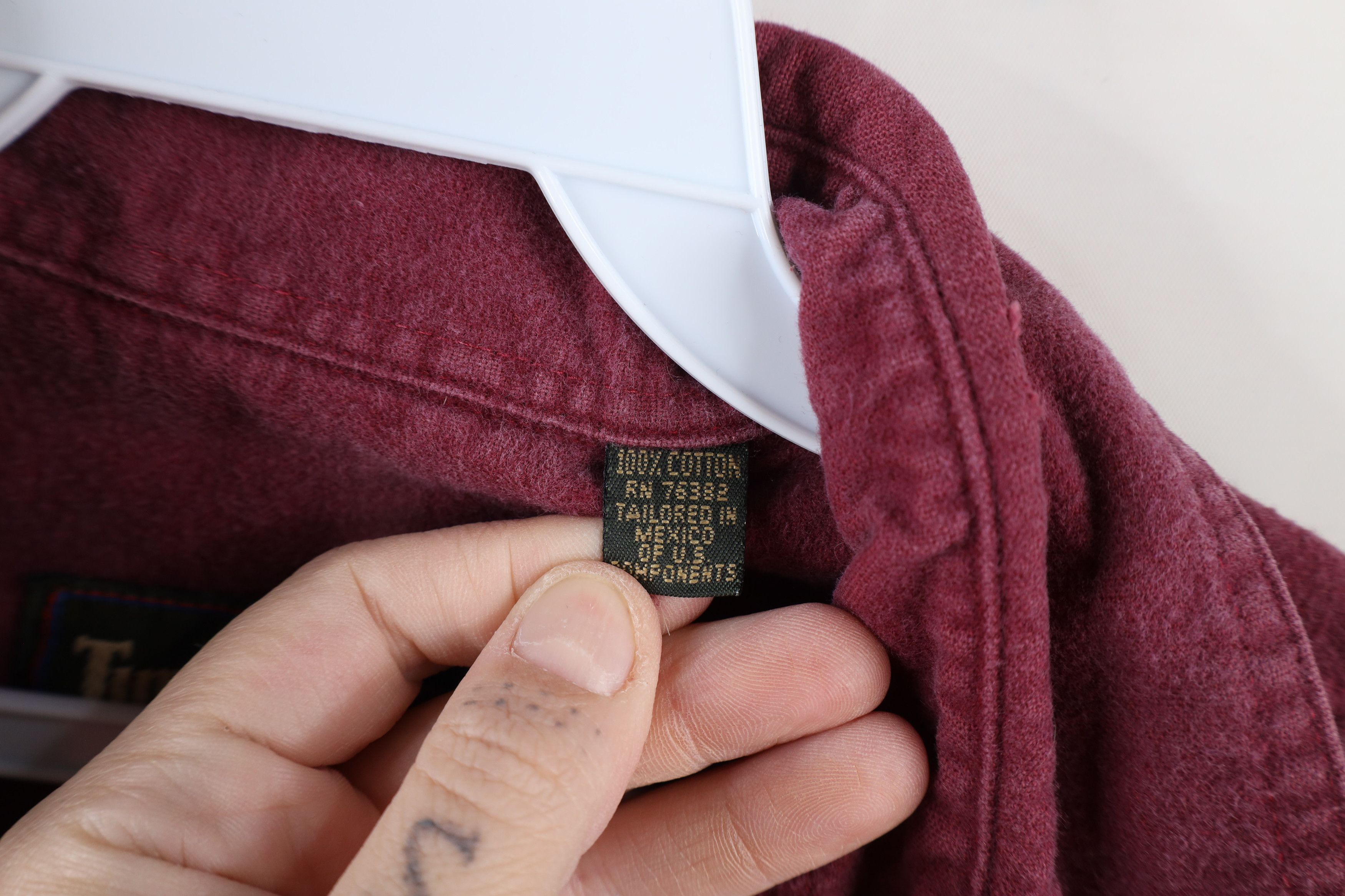 Timberland × Vintage Vintage 90s Timberland Chamois Cloth Button Shirt Red Size US M / EU 48-50 / 2 - 12 Thumbnail