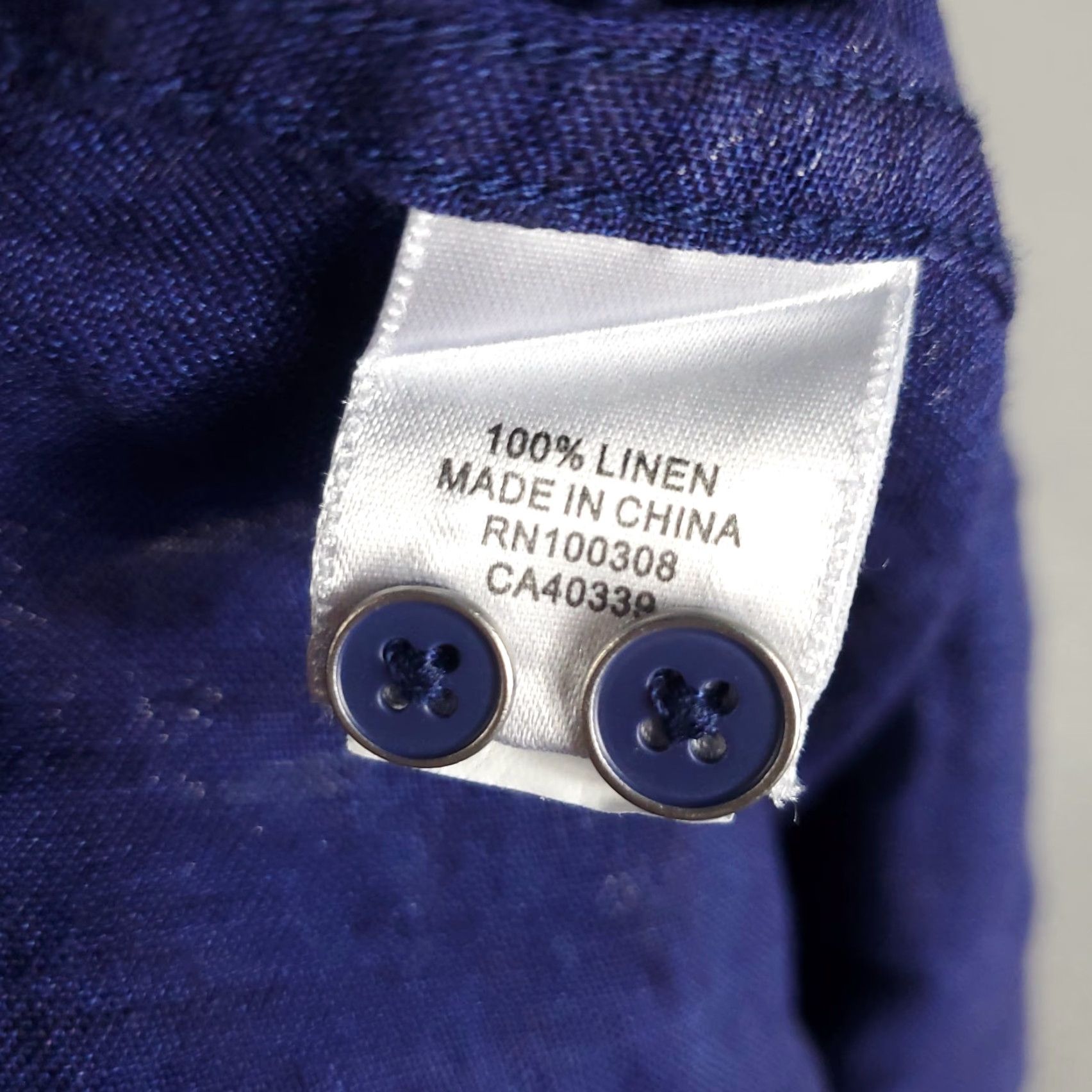 Peter Millar Peter Millar Shirt Men XL Navy Linen Button-Up Short Sleeve Size US XL / EU 56 / 4 - 7 Thumbnail