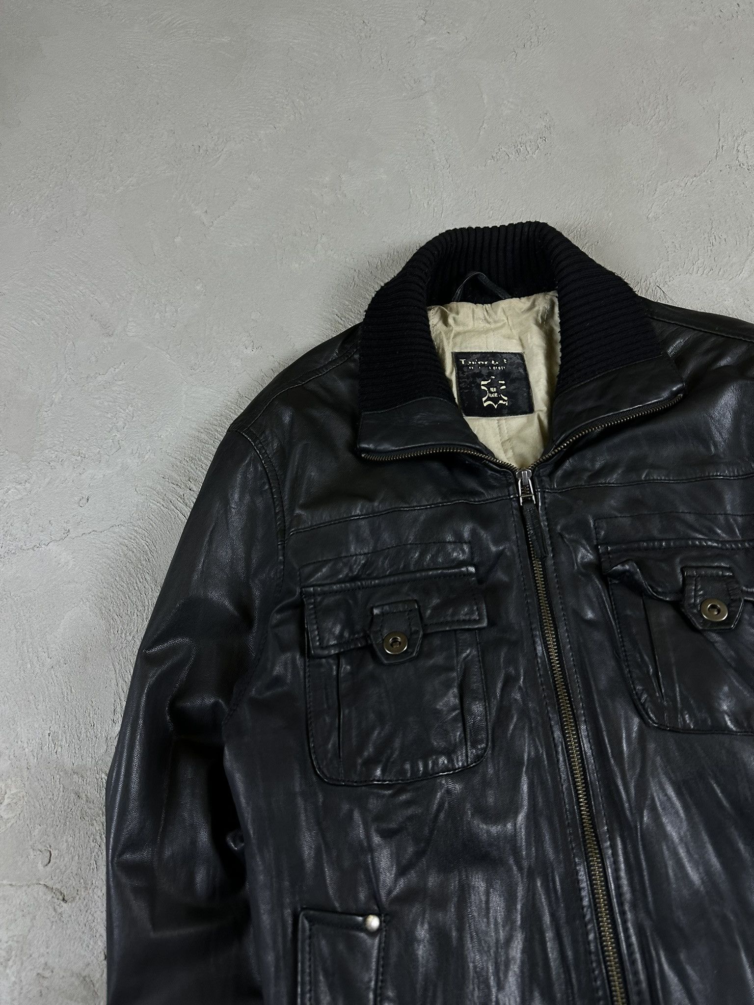 Vintage Vintage Leather Boxy Bomber Jacket Size US S / EU 44-46 / 1 - 7 Thumbnail