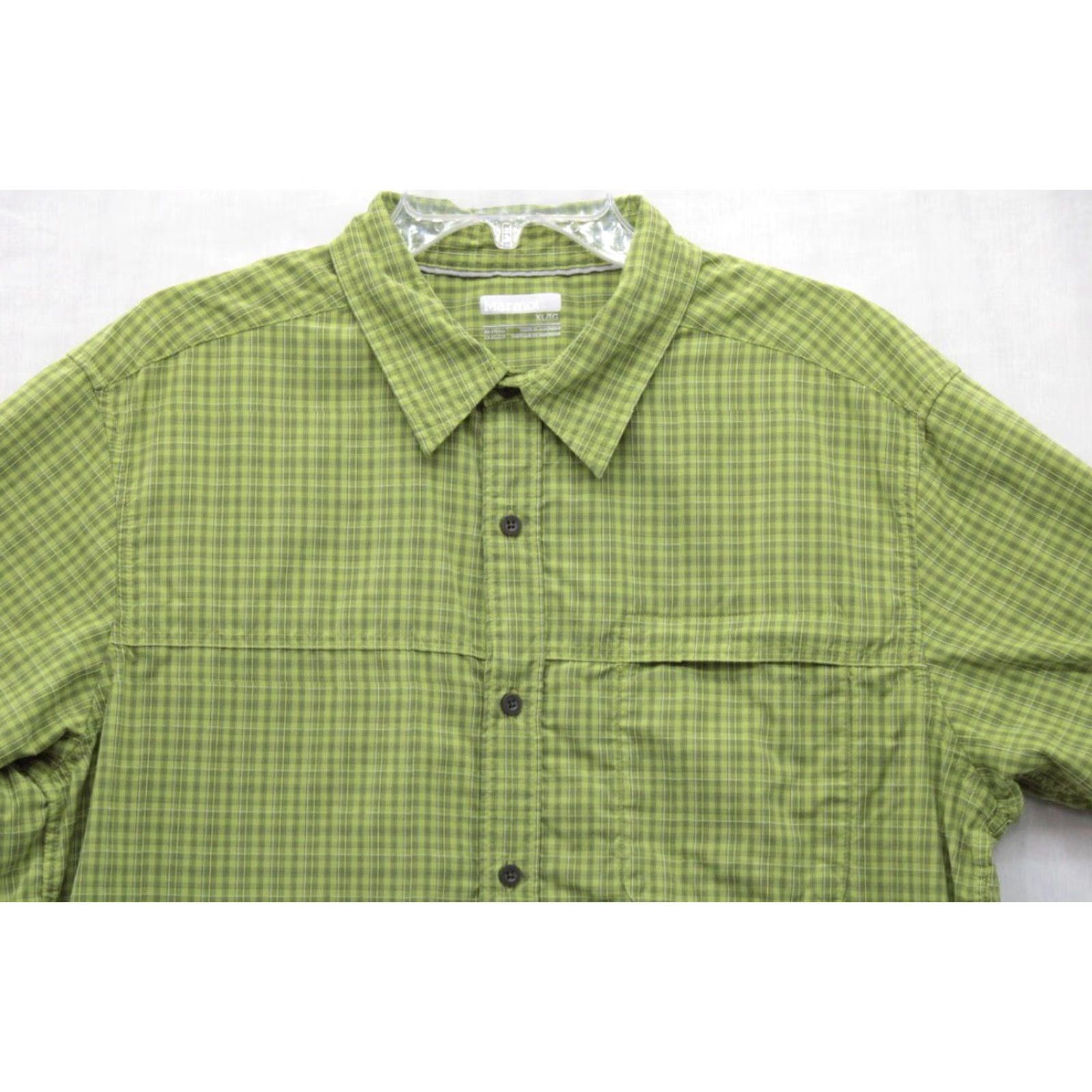 Marmot Marmot for Life Shirt Men's XL Green Nylon Checks Zip Pocket Fishing Outdoors Size US XL / EU 56 / 4 - 3 Thumbnail