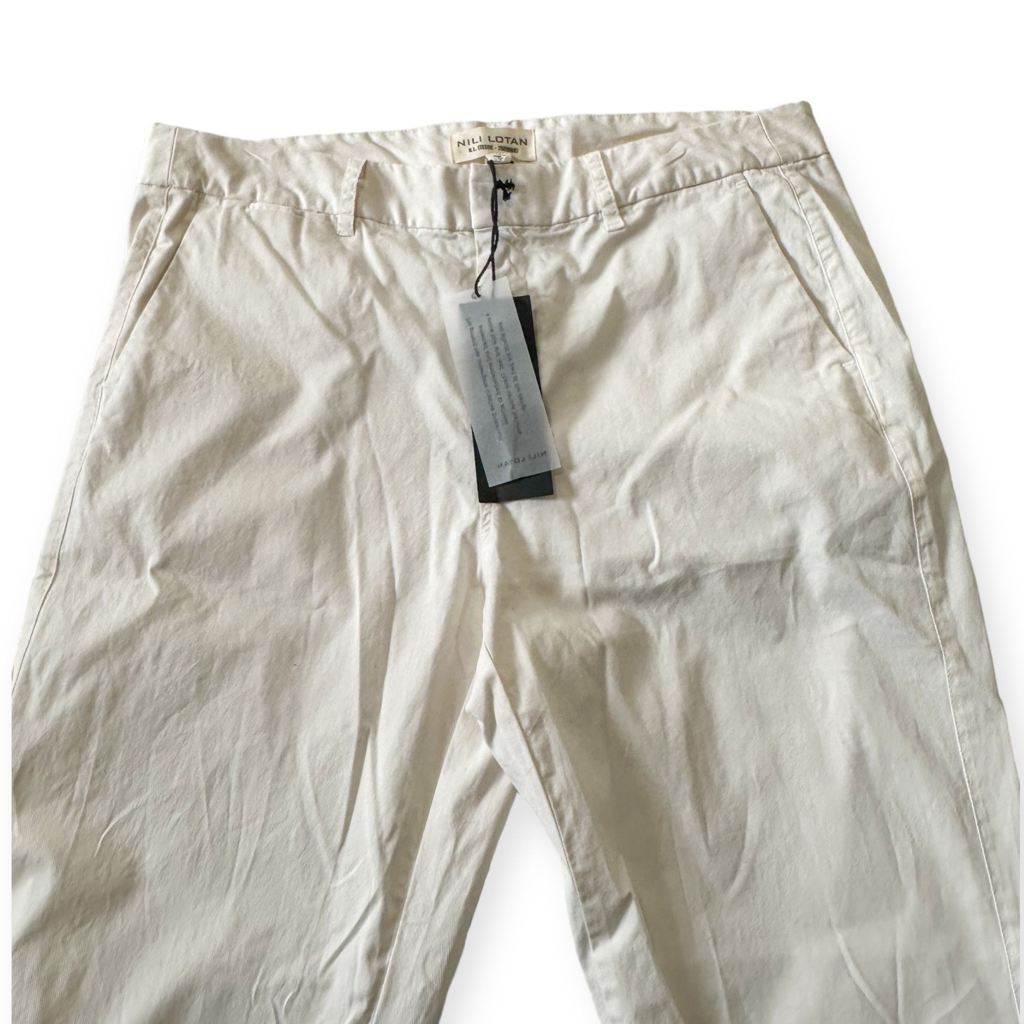 Nili Lotan Nili Lotan Montauk Pant in Eggshell, Size 12, NWT Size 34" / US 12 / IT 48 - 10 Thumbnail