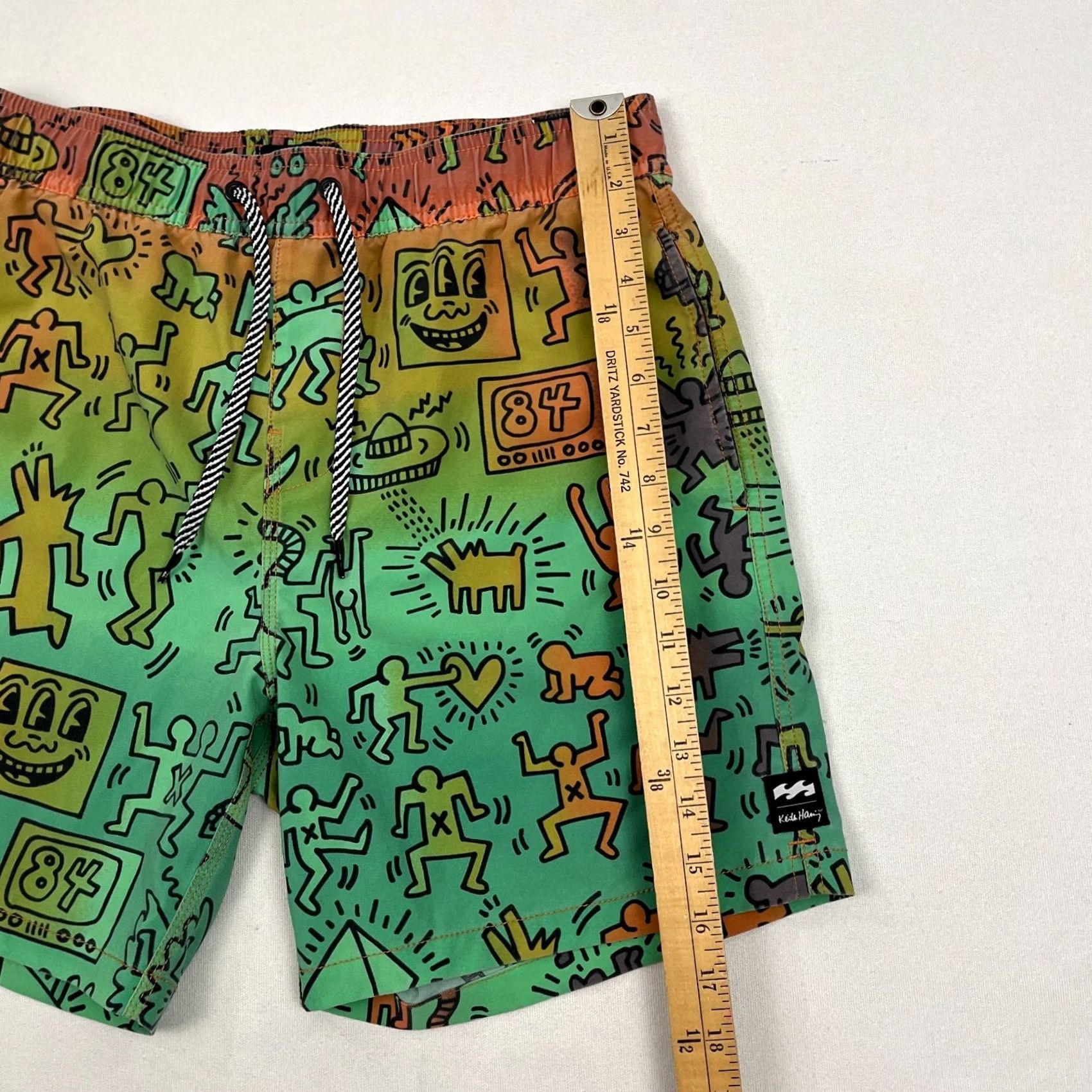 Billabong VINTAGE Billabong Keith Haring Swim Trunks Mens S Unlined Bash Layback Boardshorts 6x N/A Size ONE SIZE - 4 Thumbnail