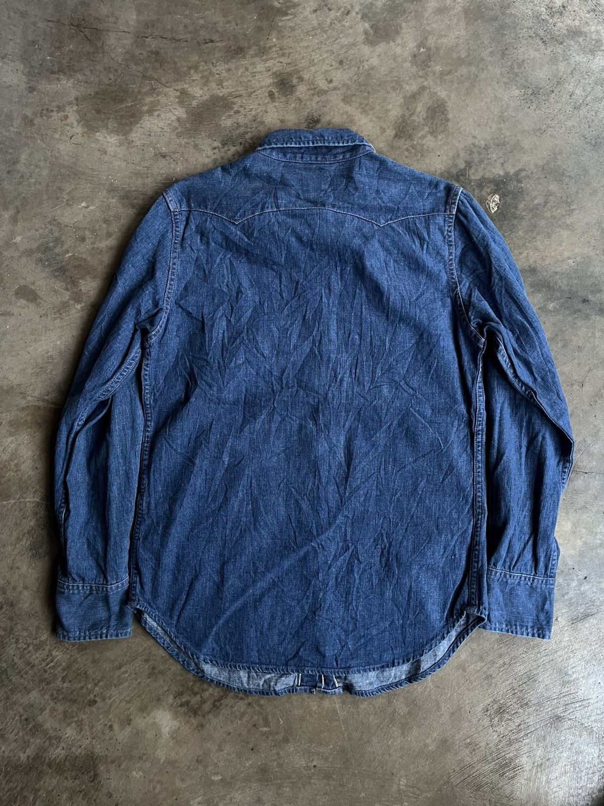 Orslow ORSLOW JAPANESE VINTAGE DENIM BUTTON SHIRTS Size US M / EU 48-50 / 2 - 2 Thumbnail
