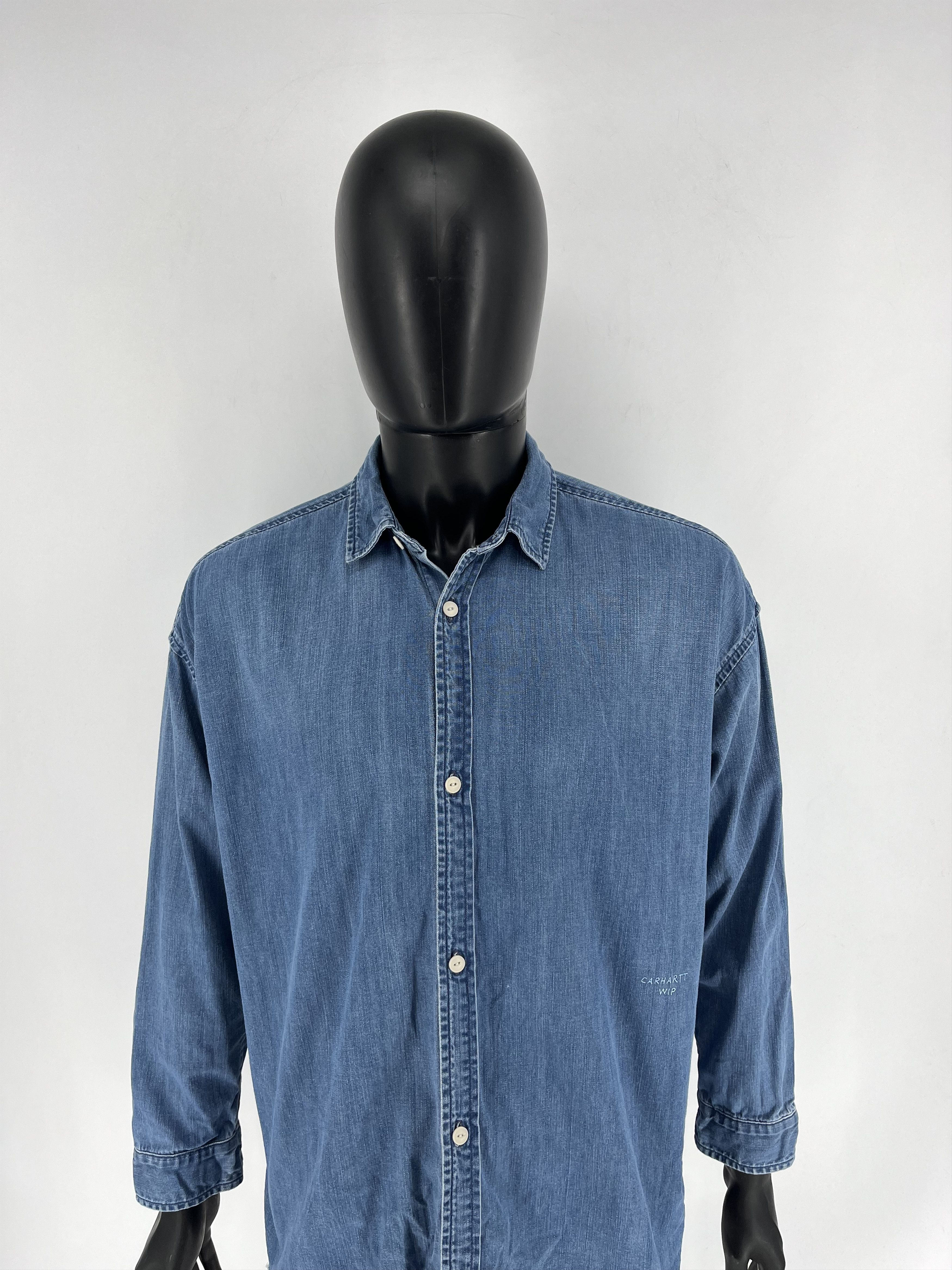 Carhartt Vintage Carhartt WIP Denim Weldon Shirt Washed Blue Size US M / EU 48-50 / 2 - 5 Thumbnail