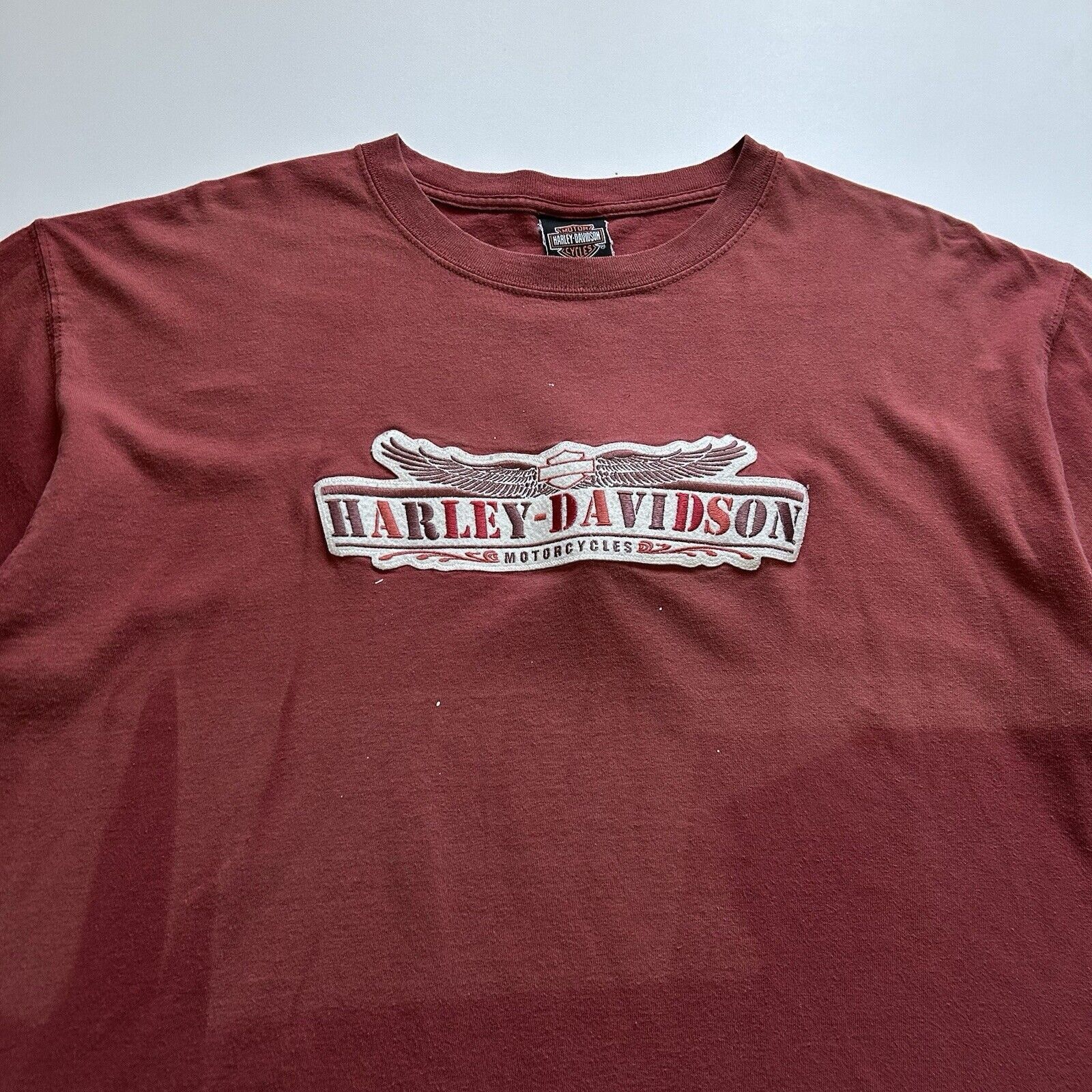 Harley Davidson Vintage Y2K Harley Davidson T Shirt 2XL Sun Faded Red Rare Size US XXL / EU 58 / 5 - 2 Thumbnail