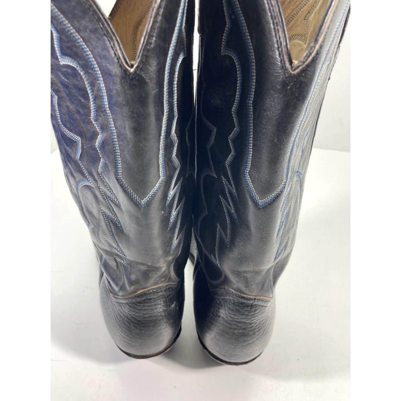 CO VINTAGE Adams Boot Co Boots Men Size 8 D Black Leather Western Cowboy Rodeo Classic Boots Mens Size US 8 / EU 41 - 6 Thumbnail