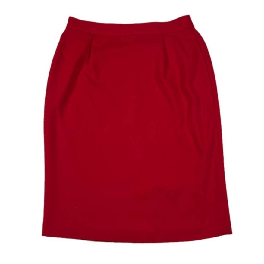 NBDN Nobrandedon Casual Corner Red Pencil Skirt | Size 10 Size 32" / US 10 / IT 46 - 1 Thumbnail