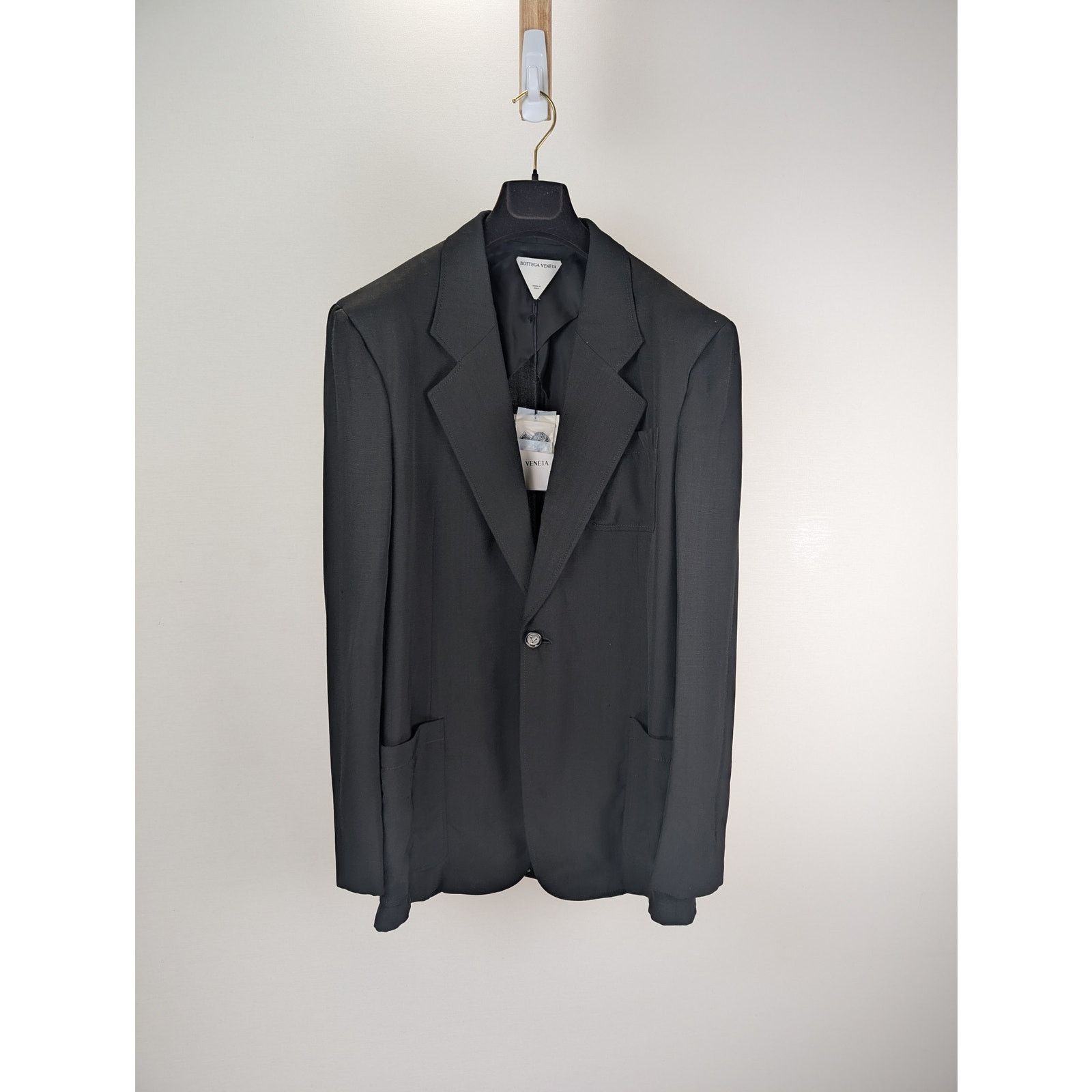 Bottega Veneta o1rshd1 Grainy Viscose Silk Jacket in Black Size US M / EU 48-50 / 2 - 1 Thumbnail