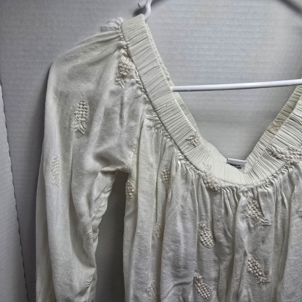 Old Navy Women's Old Navy White Embroidered Blouse XS Size XS / US 0-2 / IT 36-38 - 4 Thumbnail