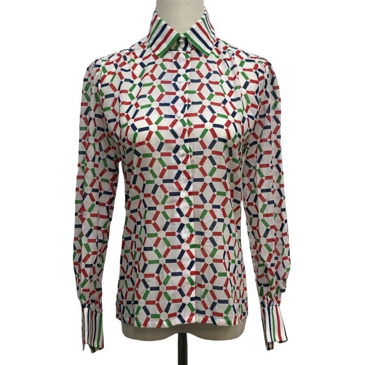 Dior Christian Dior Geometric Print Blouse Size M / US 6-8 / IT 42-44 - 1 Thumbnail