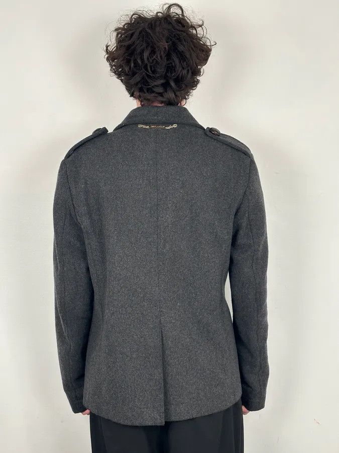 Dsquared2 AW2009 Dsquared2 Grey Wool Buttoned Asymmetrical Caban Jacket Size US L / EU 52-54 / 3 - 3 Thumbnail