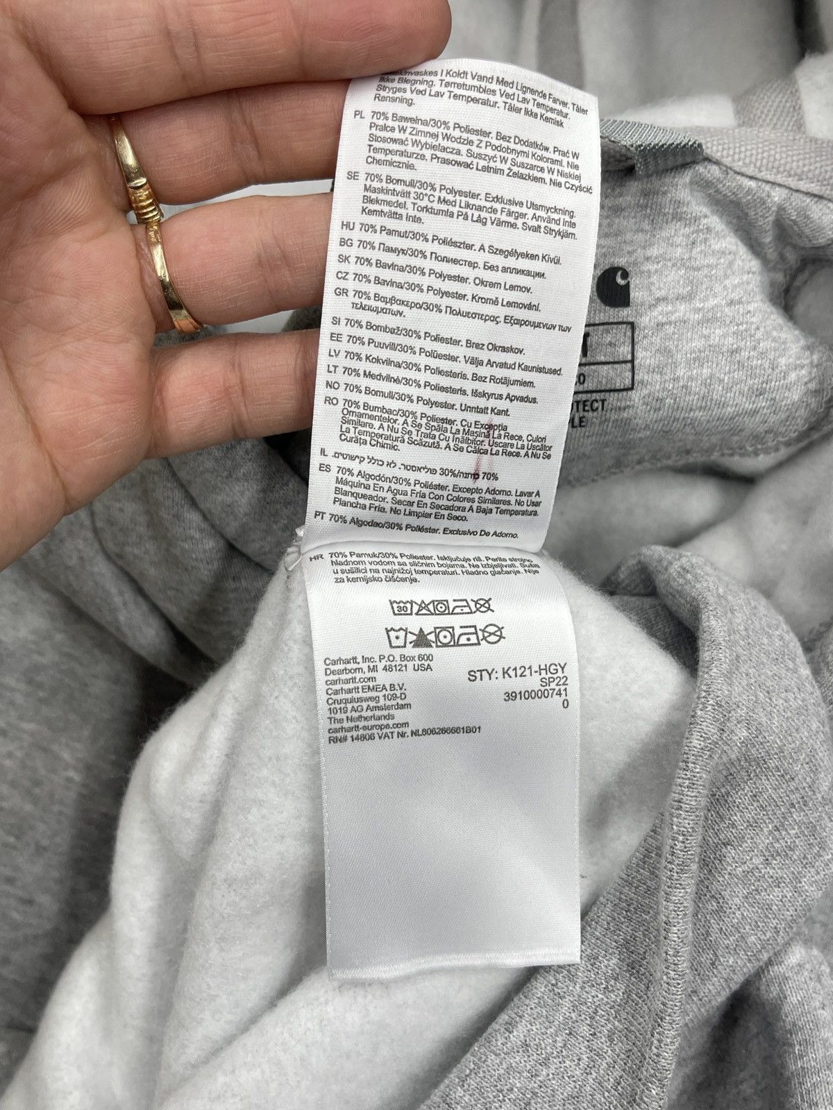 Carhartt New Carhartt WIP Basic Grey Hoodie Loose Fit Workwear Size US S / EU 44-46 / 1 - 9 Thumbnail