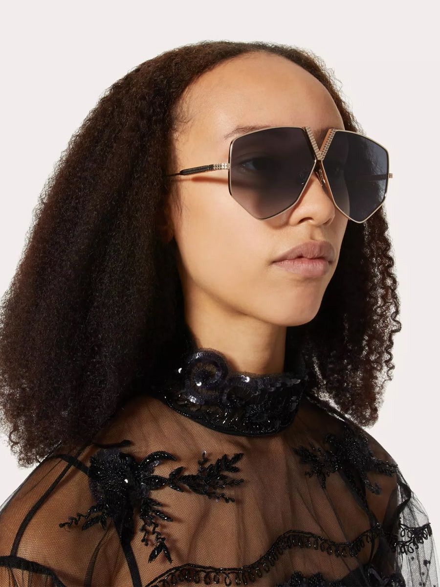 Valentino NEW VALENTINO V-HEXAGON VLS-115A GRAY TITANIUM SUNGLASSES Size ONE SIZE - 5 Thumbnail