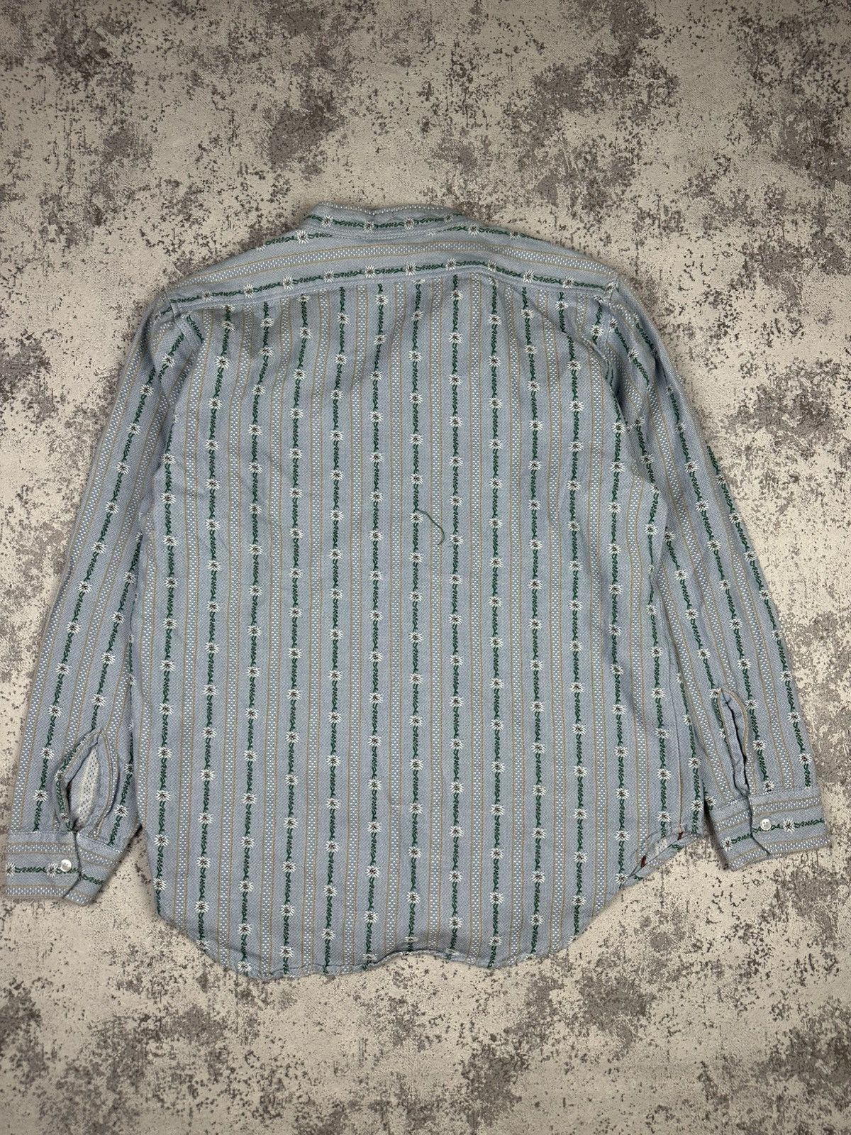 Vintage Vintage Shirt Atrium Shirt Rare Floral Stripe Pattern Size US M / EU 48-50 / 2 - 2 Thumbnail