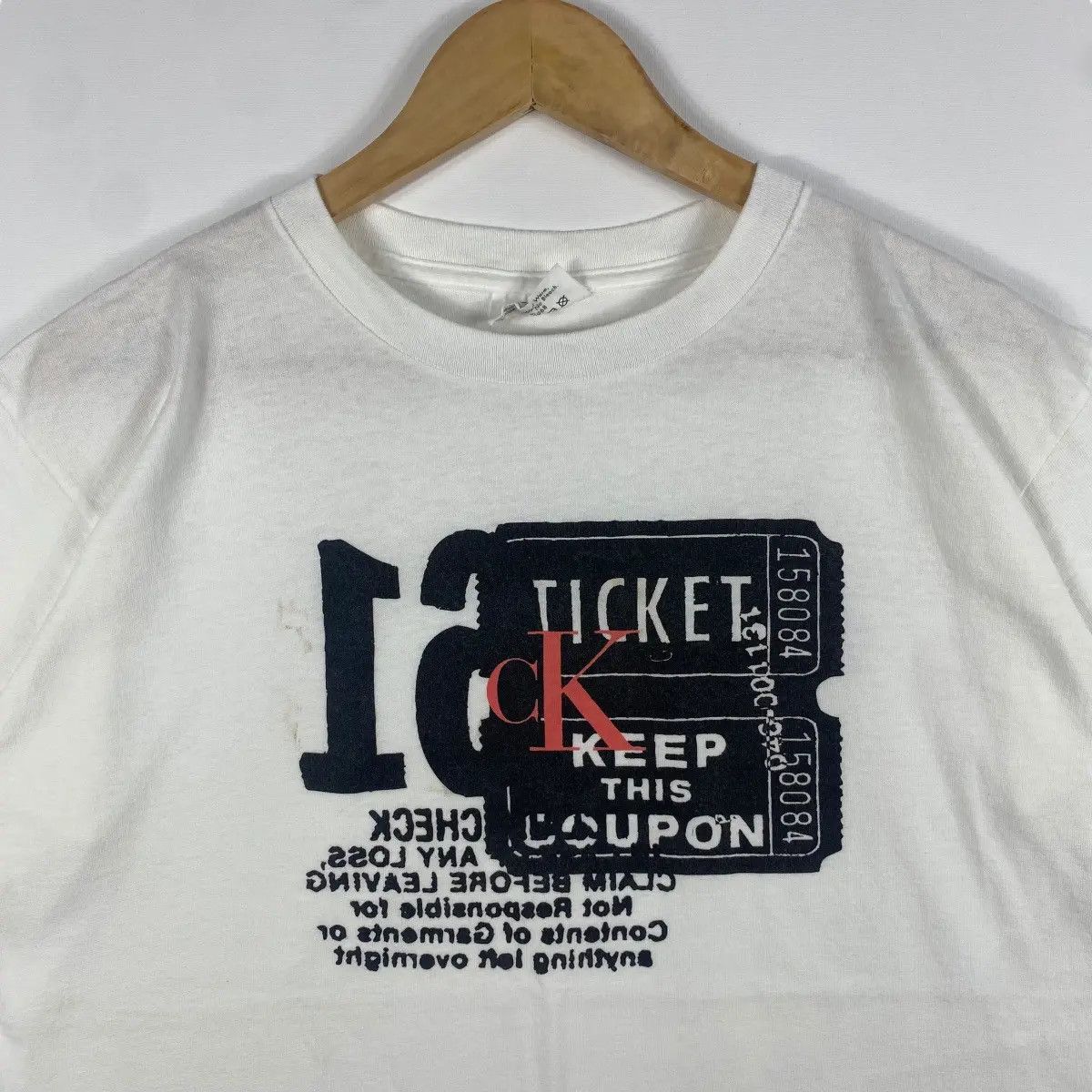 Calvin Klein Vintage 90's CALVIN KLEIN Ck Ticket Graphic Tee Shirt Large Size US L / EU 52-54 / 3 - 2 Thumbnail