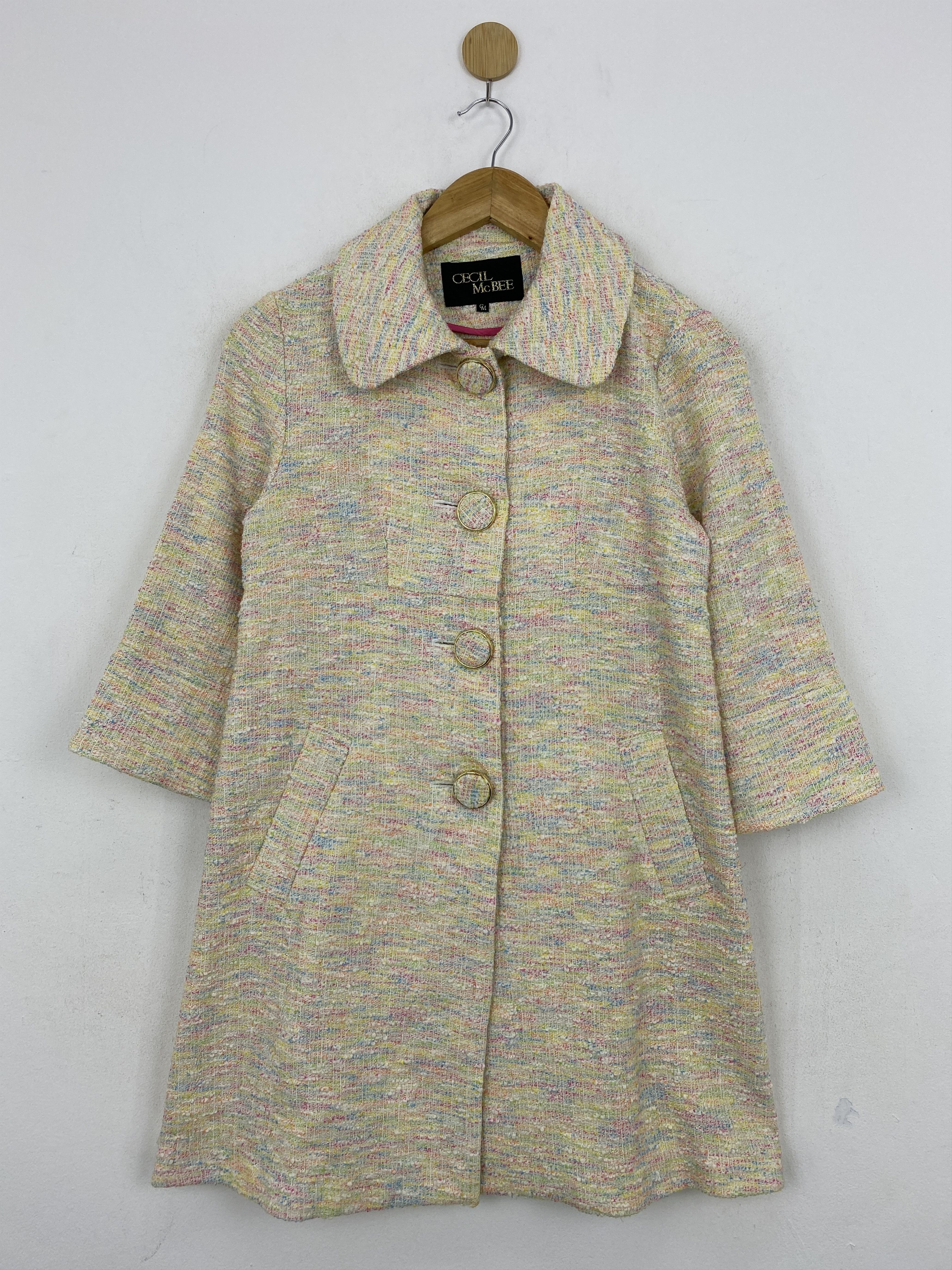 Japanese Brand Vintage Mr Bee Wool Duffle Rainbow Jacket Coat JA0116 Size US S / EU 44-46 / 1 - 1 Thumbnail