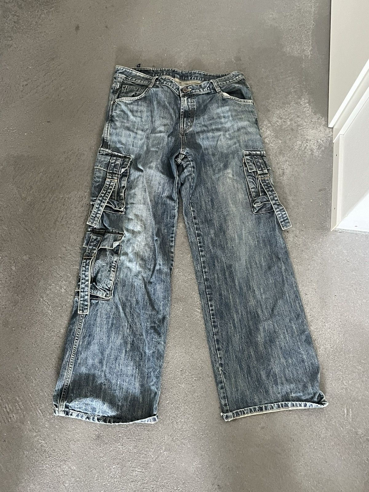 image of Japanese Denim With Bondage Look in Blue, Men's (Size 32)