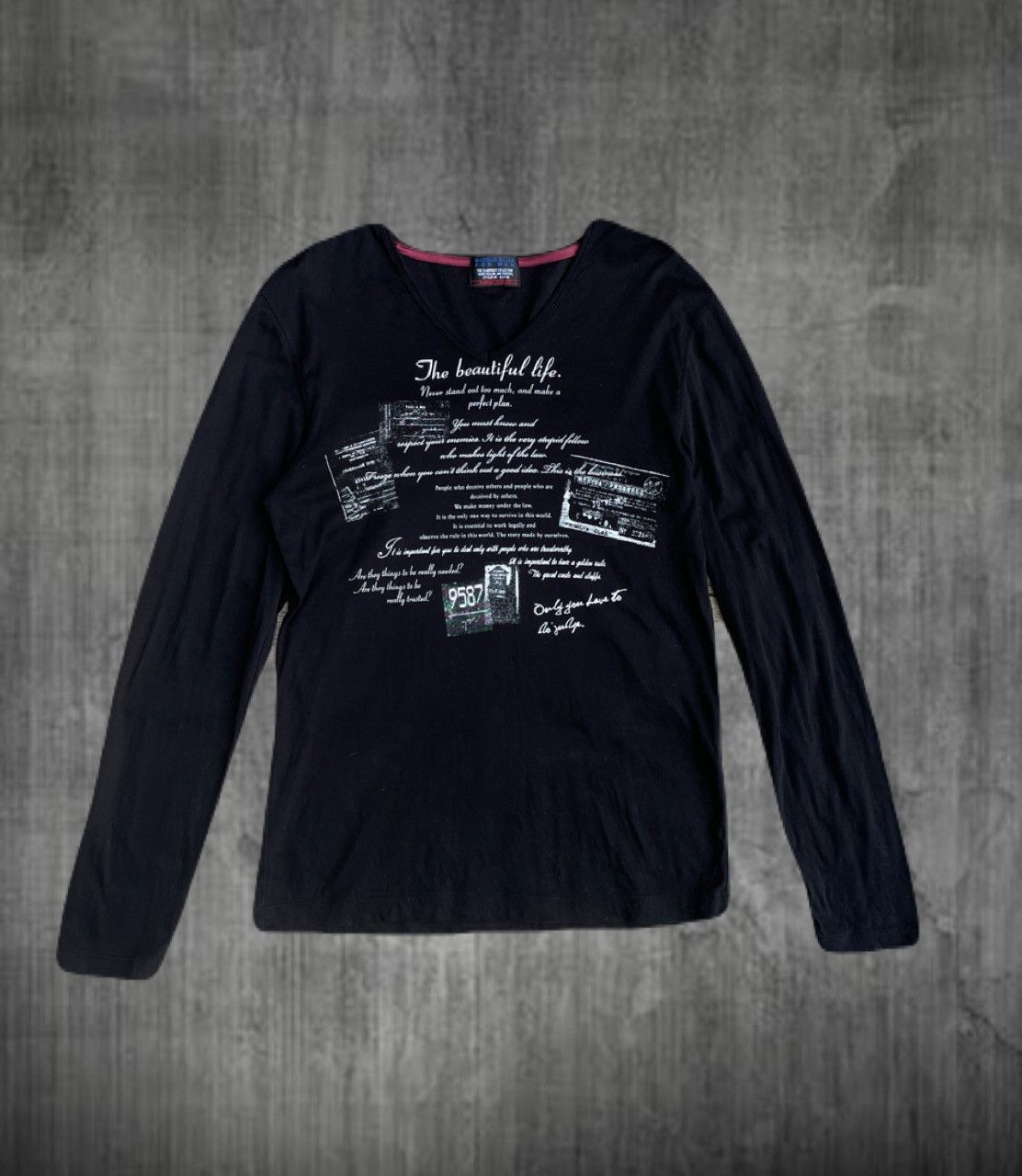 If Six Was Nine 2000s Japanese archive Vkei Poem V-neck Long Sleeve Tee Size US S / EU 44-46 / 1 - 1 Thumbnail