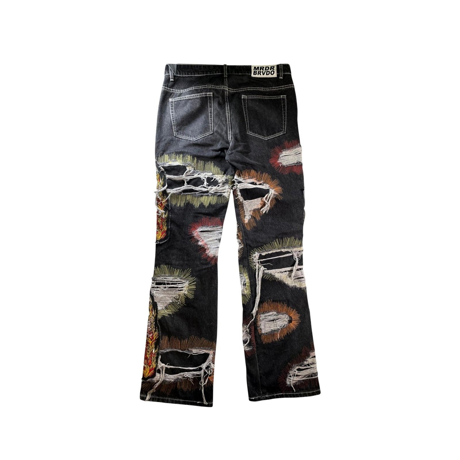 Who Decides War Who Decides War Flames Black & Red Jeans Size US 34 / EU 50 - 2 Thumbnail