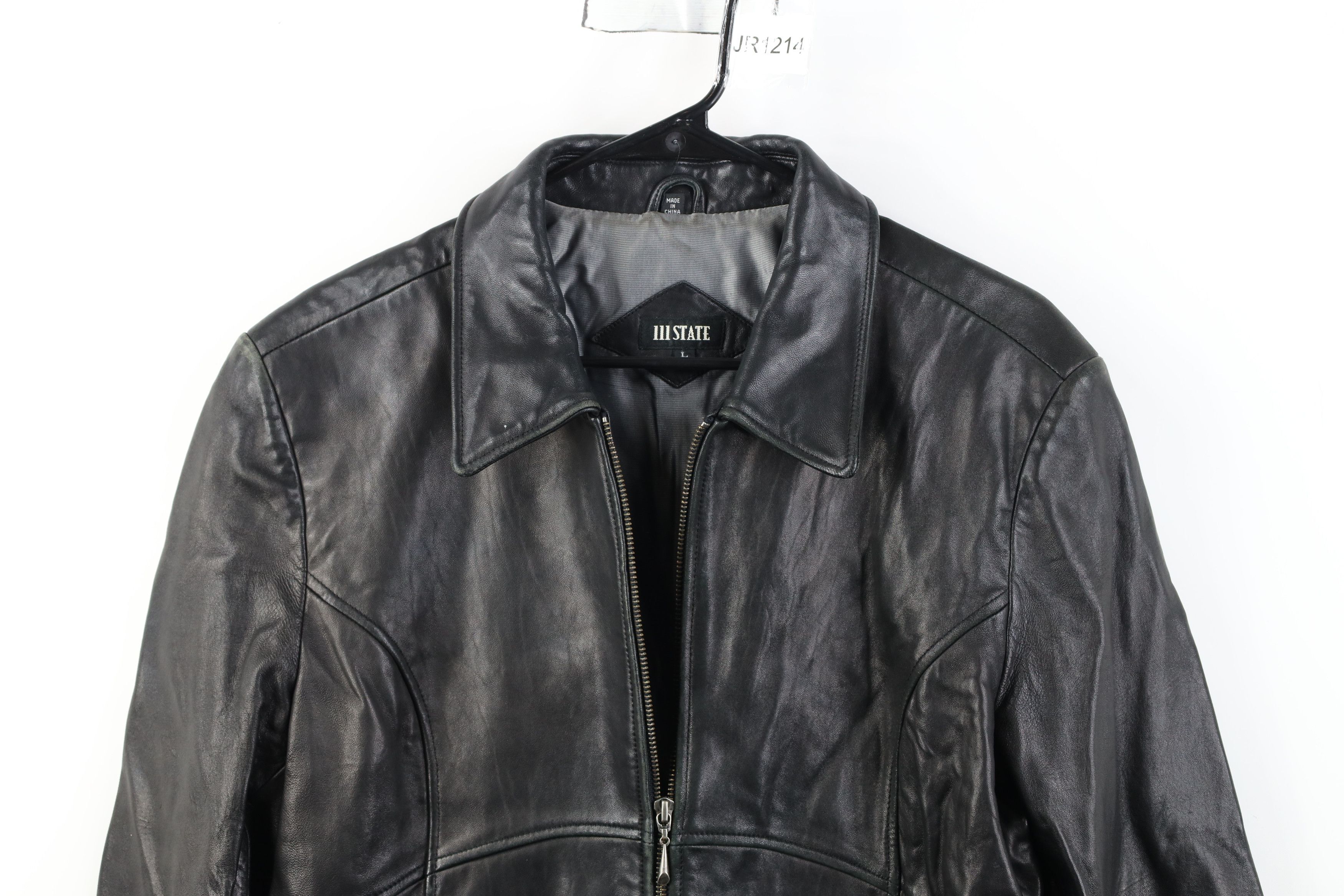 Vintage Vintage 90s Streetwear Soft Leather Collared Jacket Black Size US L / EU 52-54 / 3 - 2 Thumbnail