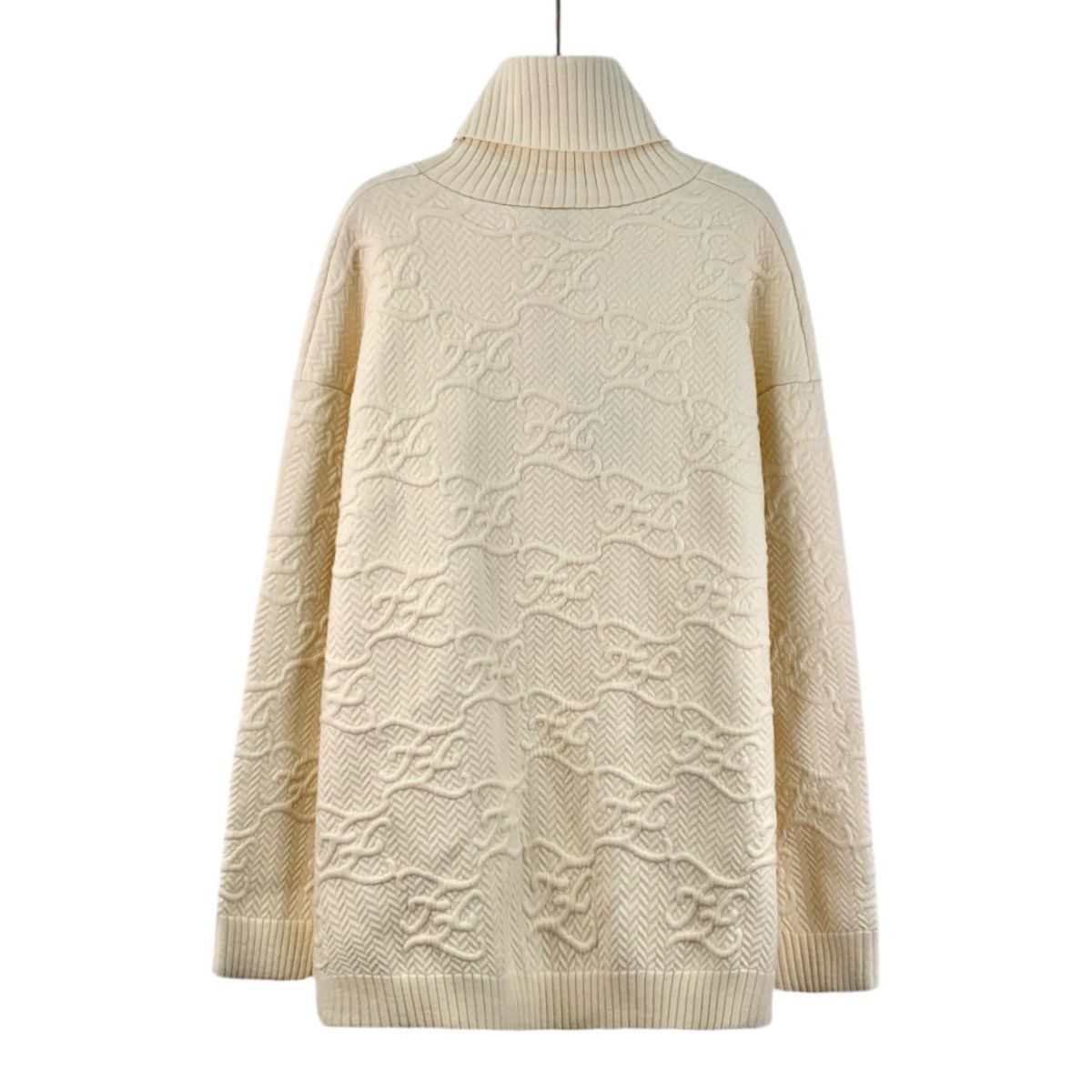 Fendi Fendi Logo Embossed Turtleneck Wool Knit Sweater K26WX Size L / US 10 / IT 46 - 2 Thumbnail