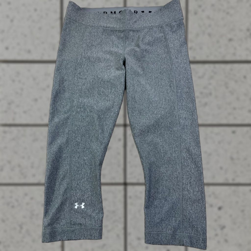 Under Armour Under Armour HeatGear Capris Pants Women L Charcoal Grey Compression Elastic Waist Skinny Size 36" / US 14 / IT 50 - 1 Thumbnail