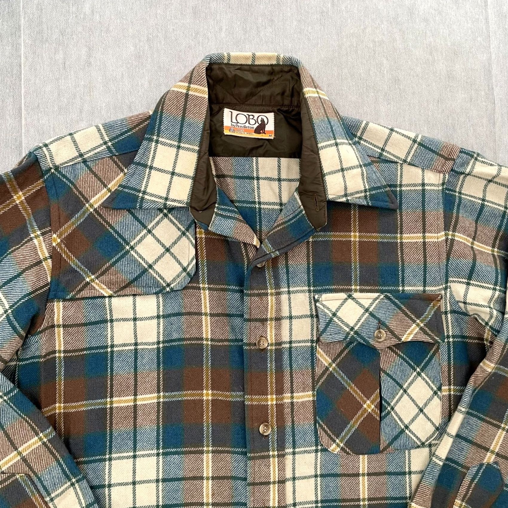 Pendleton VINTAGE Pendleton Lobo Shirt Mens M Plaid Wool Flannel 80s Button-Up Shirt Size US M / EU 48-50 / 2 - 2 Thumbnail