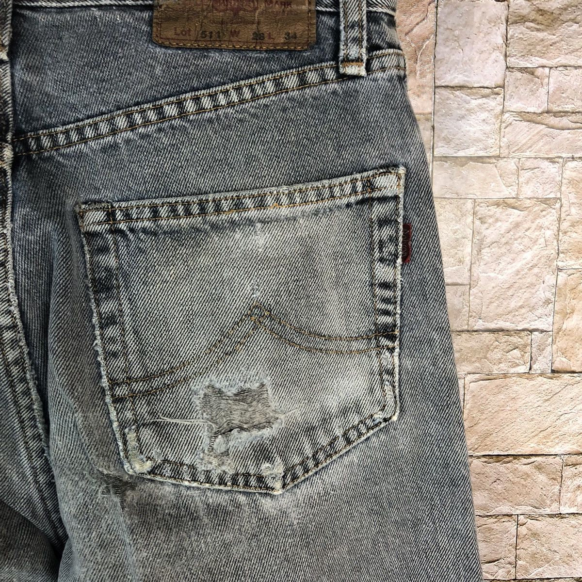 Japanese Brand Bobson Black Distressed ripped Denim Pants #A978 Size US 28 / EU 44 - 18 Thumbnail