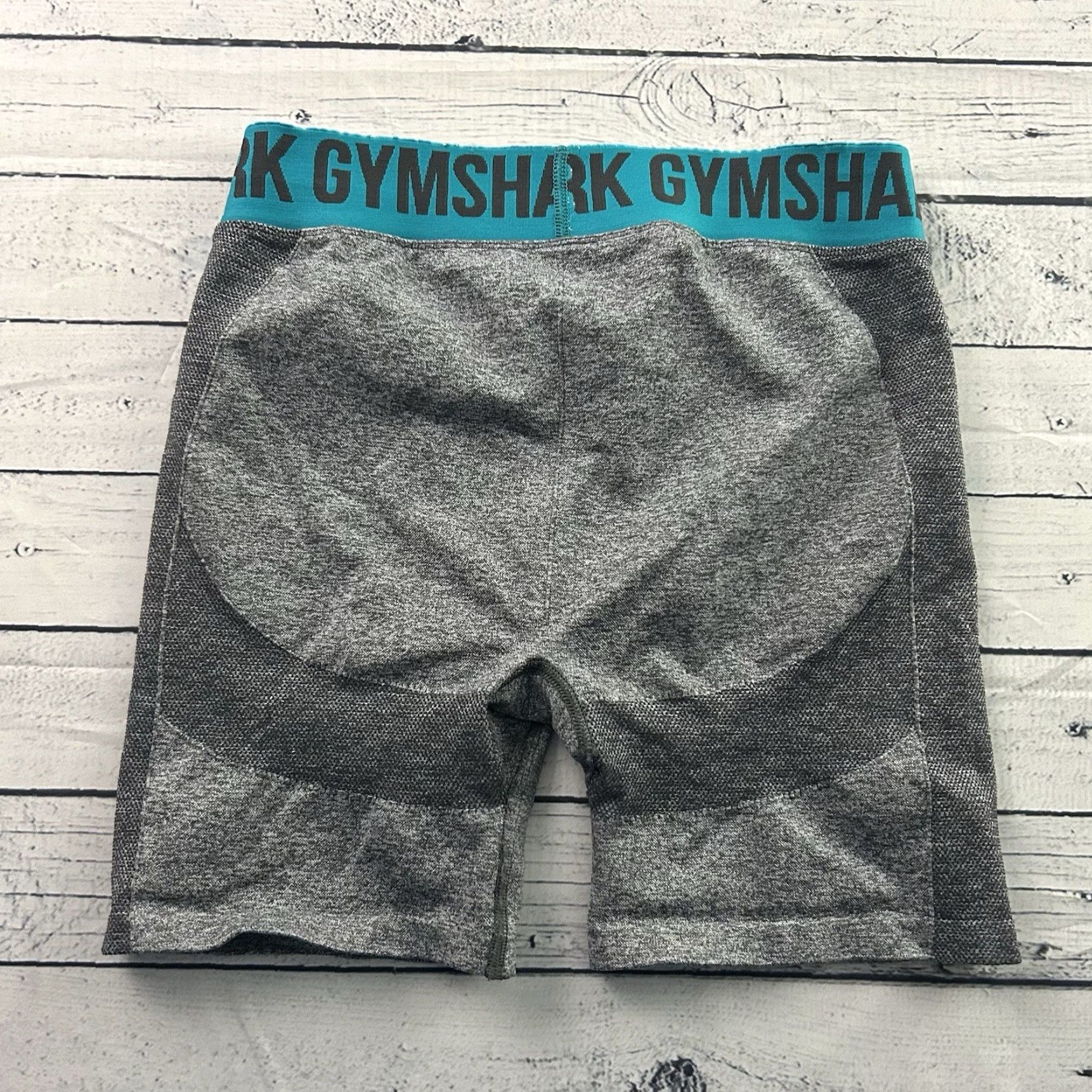 Gymshark Gymshark Tight Athletic Shorts Women's L Gray Teal Blue Athletic Womens L Shorts Size 36" / US 14 / IT 50 - 4 Thumbnail
