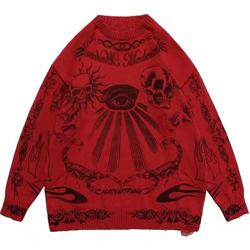 men's gothic-inspired print sweater
