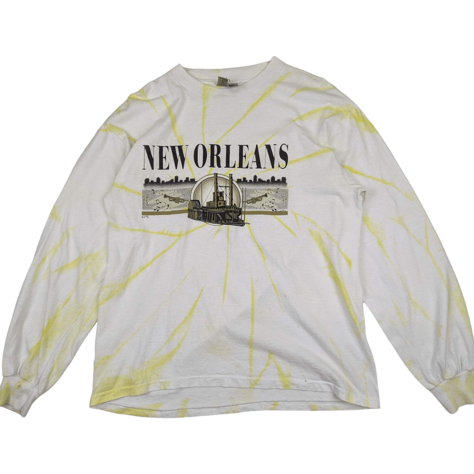 Vintage Vintage 90's ONEITA New Orleans Tie Dyed Long Sleeve T-Shirt Size US M / EU 48-50 / 2 - 2 Thumbnail