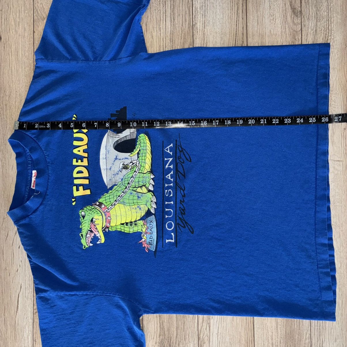 Hanes 90s Louisiana Yard Dog blue fideaux tee shirt Size US L / EU 52-54 / 3 - 6 Thumbnail