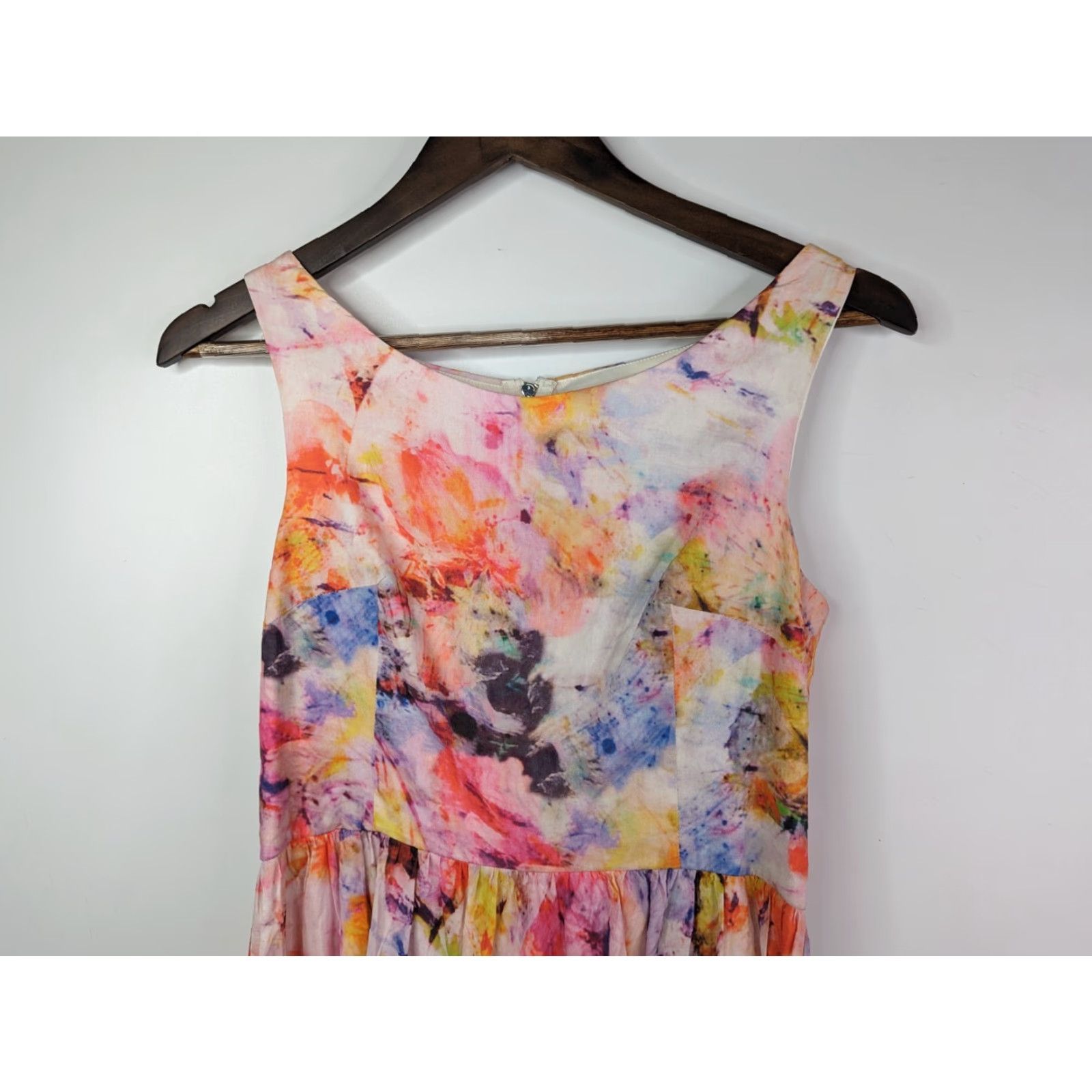 Betsey Johnson Betsey Johnson Womens Dress Purple Tie Dye Round Neck Zip Fit & Flare Midi 4 Casual Vintage No N/A Size S / US 4 / IT 40 - 2 Thumbnail
