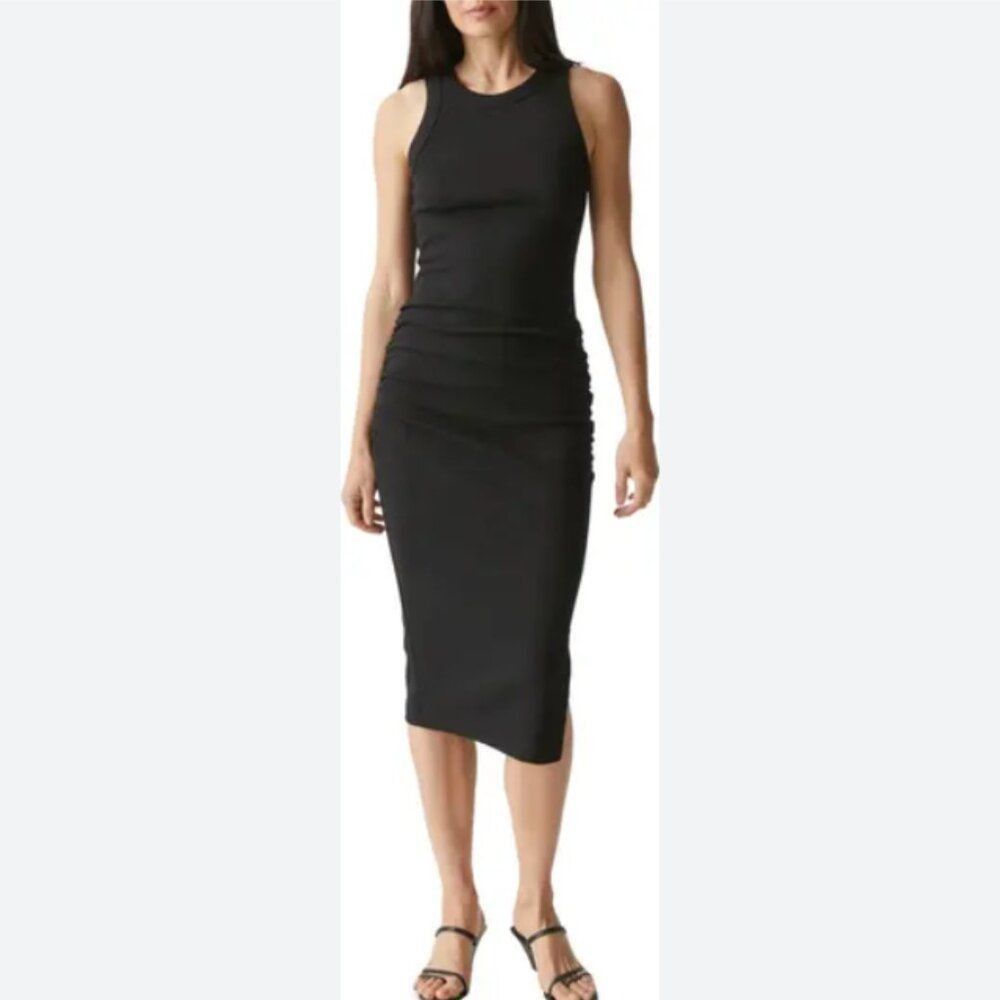 Michael Stars Michael Stars Wren Ribbed Midi Fitted Tank Dress in Black Size L Size L / US 10 / IT 46 - 5 Thumbnail