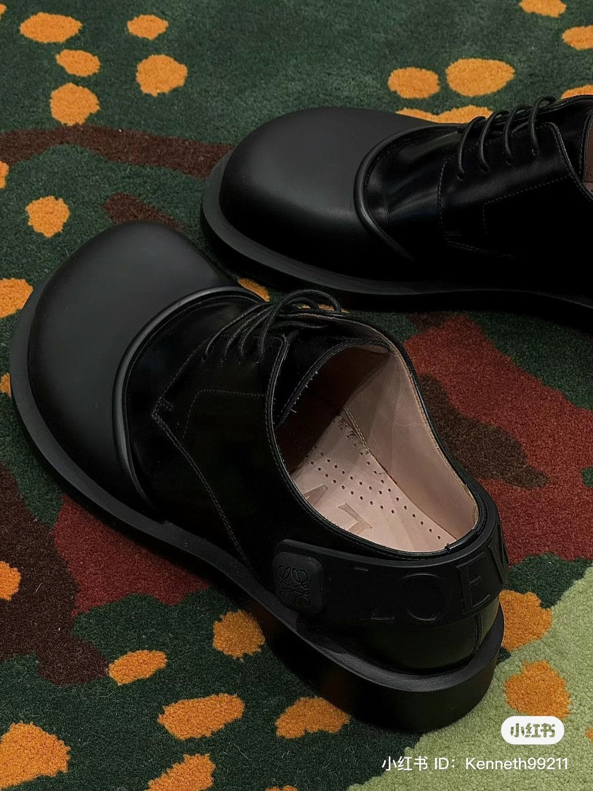 Loewe Loewe 2024 Rubber Toe Cap Derby Shoe in Black Size US 11 / EU 44 - 8 Thumbnail