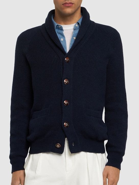 Brunello Cucinelli o1y0526 Cardigan in Midnight Blue Size US XXL / EU 58 / 5 - 3 Thumbnail