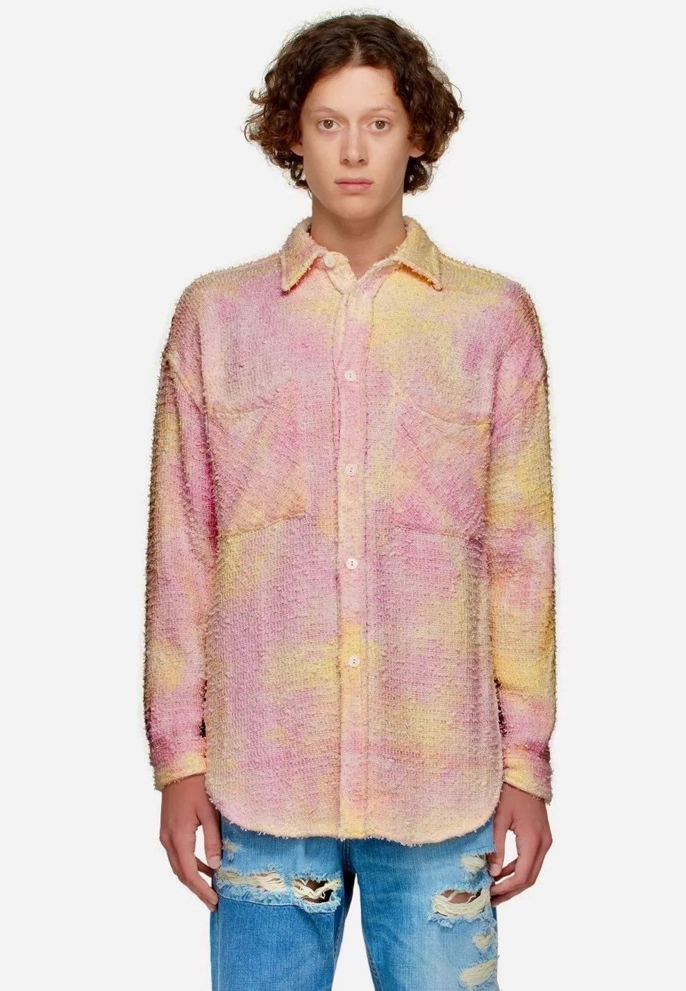 Faith Connexion Faith Connexion Men's Tweed Gradient Long Sleeve Shirt M Size US M / EU 48-50 / 2 - 1 Thumbnail