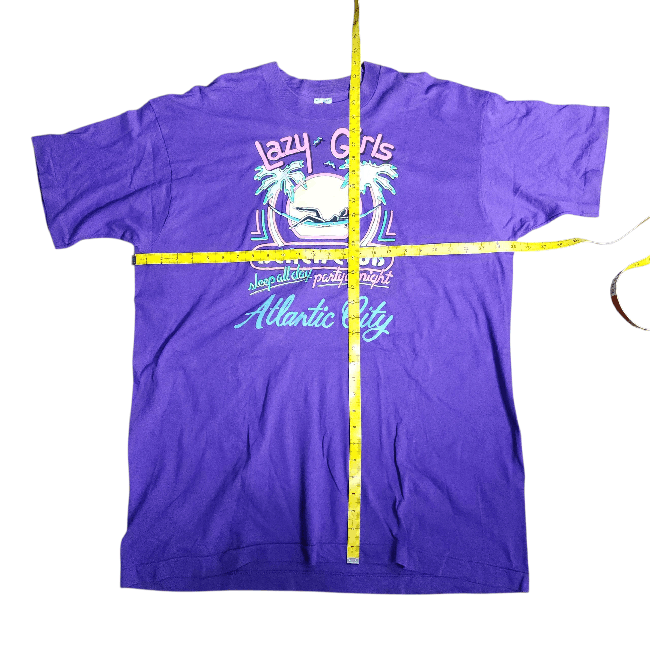 Vintage Vintage 1990 Lazy Girls Beach Club Atlantic City tees Fotl Size US XXL / EU 58 / 5 - 6 Thumbnail