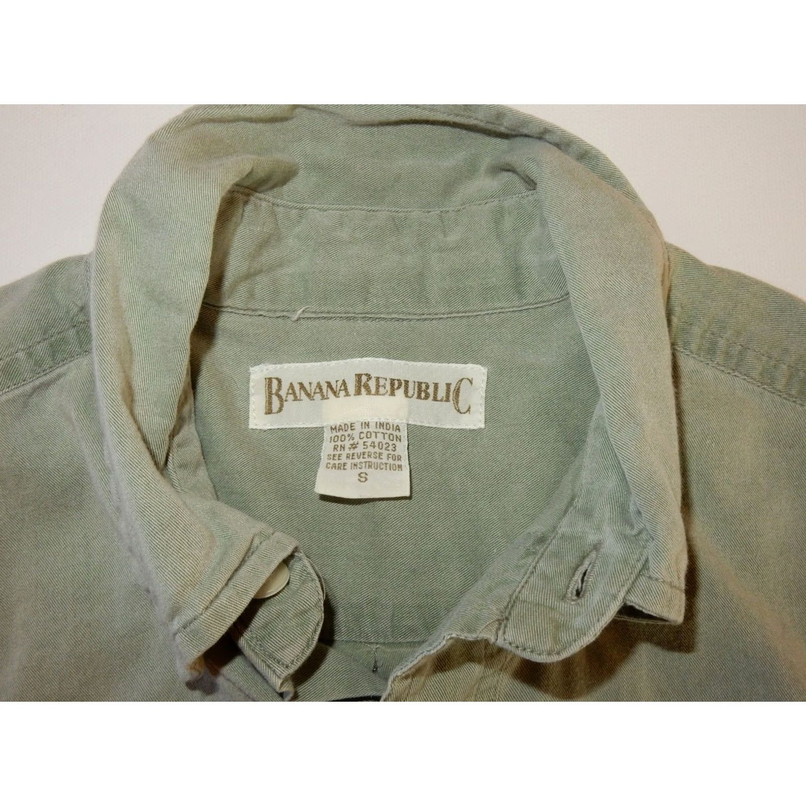 Banana Republic VTG Banana Republic Men’s Button-Front Shirt Solid Green Cotton Size S Long Sleeve Shirt Mens Size US S / EU 44-46 / 1 - 4 Thumbnail