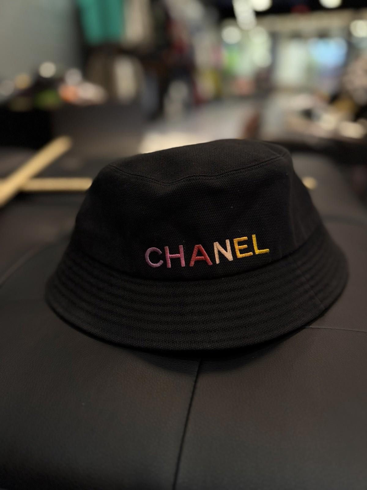 Chanel CHANEL Bucket Hat Cotton Canvas Multicolor CC Logo Size L Size ONE SIZE - 3 Thumbnail