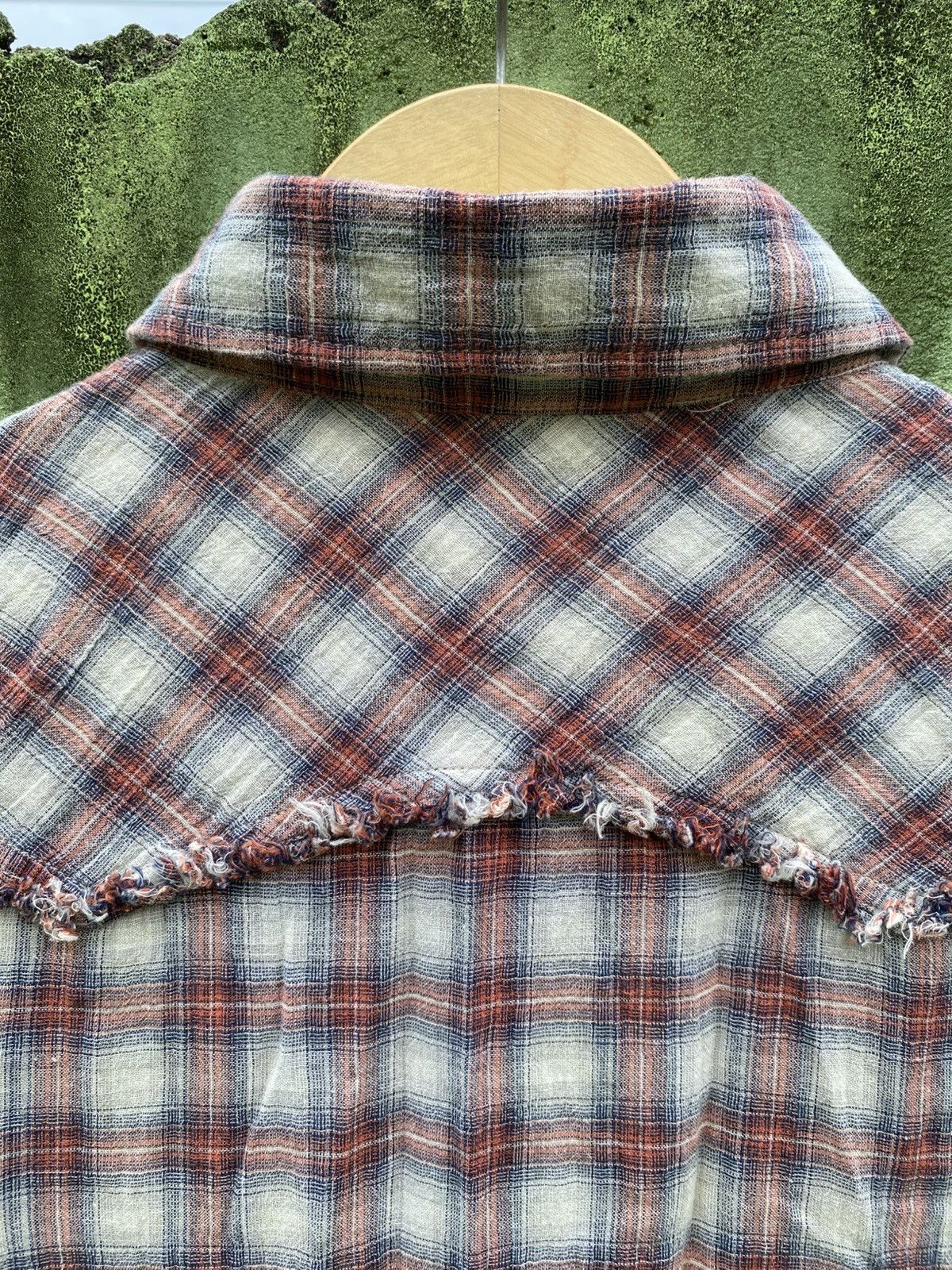 GOA GOA Vintage Distressed Plaid Western Raw Hem Grunge Fade Size ONE SIZE - 9 Thumbnail