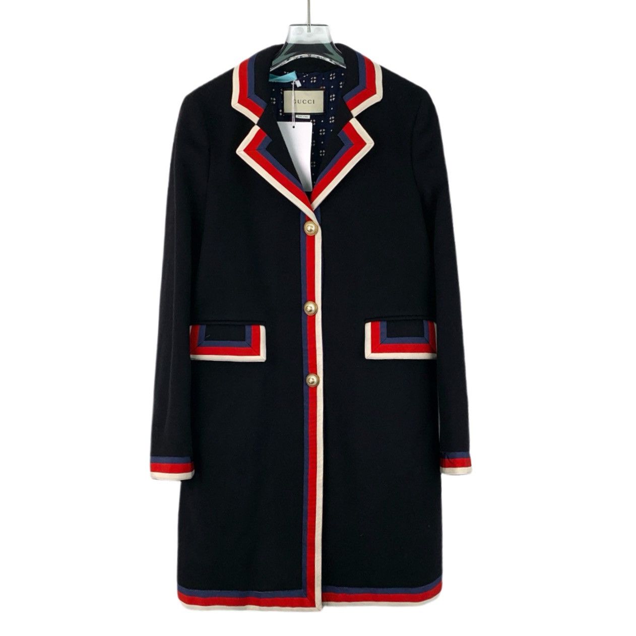 Gucci Gucci black stripe wool long-sleeved coat Size XS / US 0-2 / IT 36-38 - 1 Thumbnail