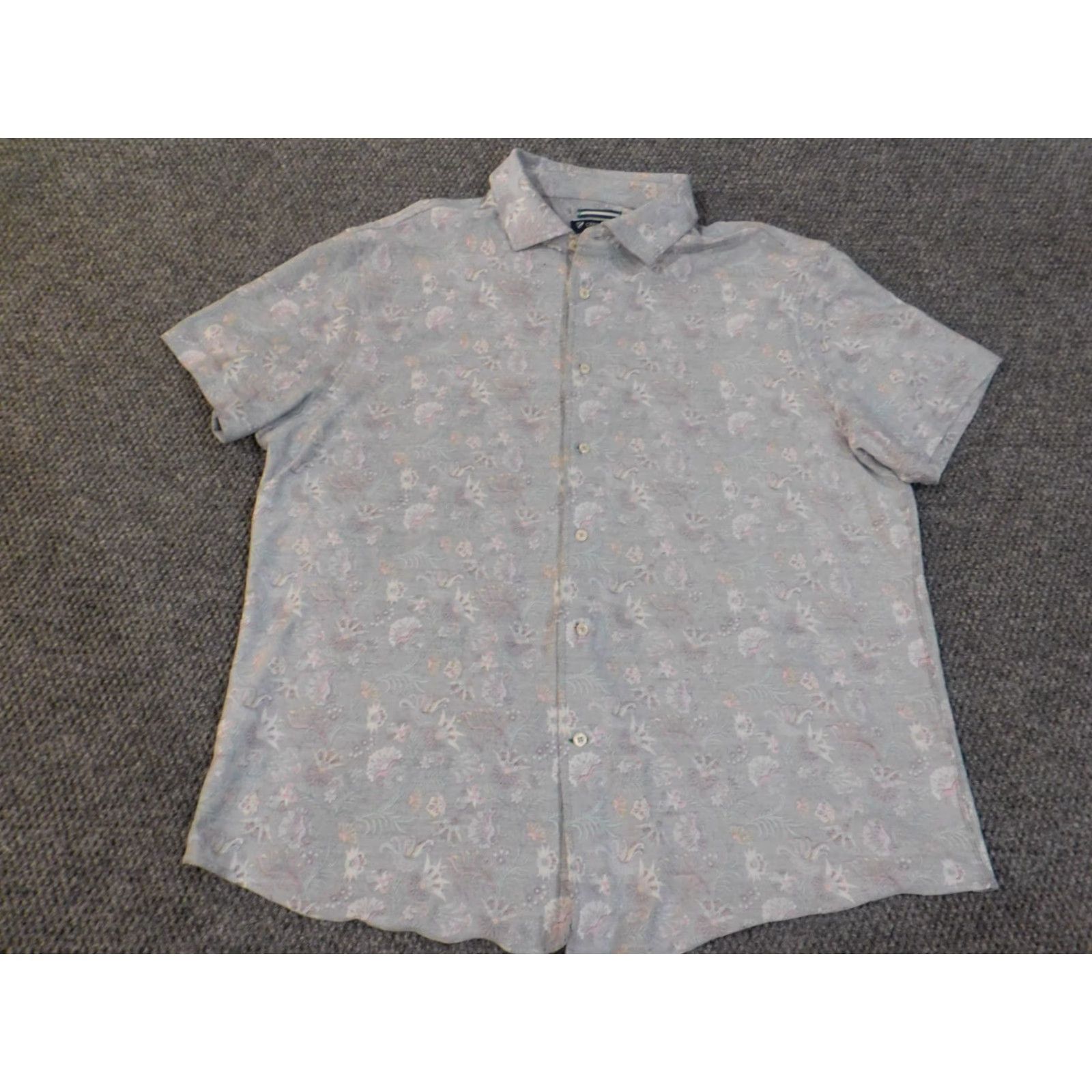 Cremieux Cremieux Shirt XXL Blue Floral Coastal Button Up Classic Flowers Short Sleeve Collared Knit Cotton Button-Up Logo Pockets Mens Regular 2XL Size US XXL / EU 58 / 5 - 2 Thumbnail