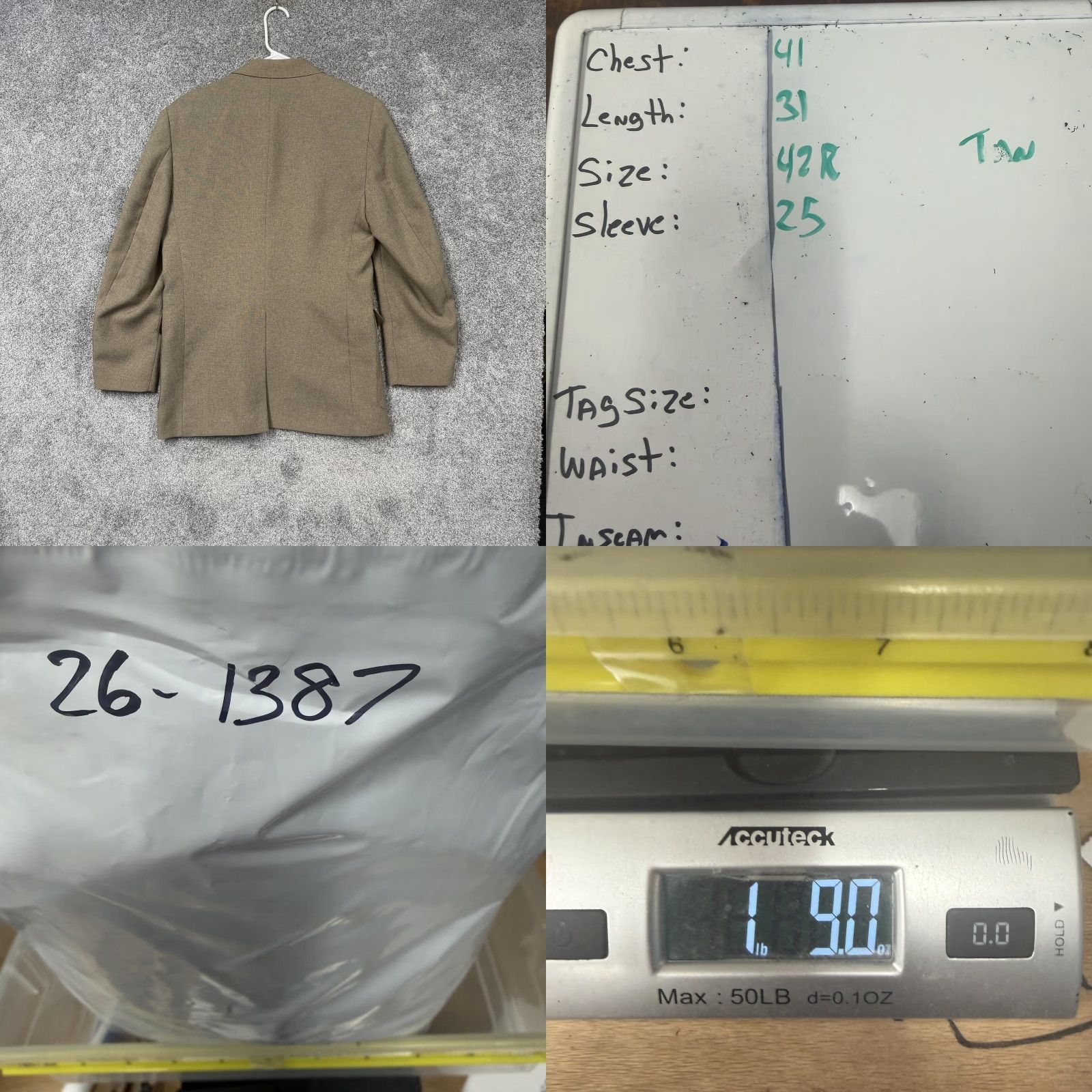 Levi's VINTAGE Levi's Action Suit Blazer 2 Piece Suit Jacket Single-Breasted Beige Mens 42R Formal Wedding 70s 80s Stay-Prest Size 42R - 9 Thumbnail