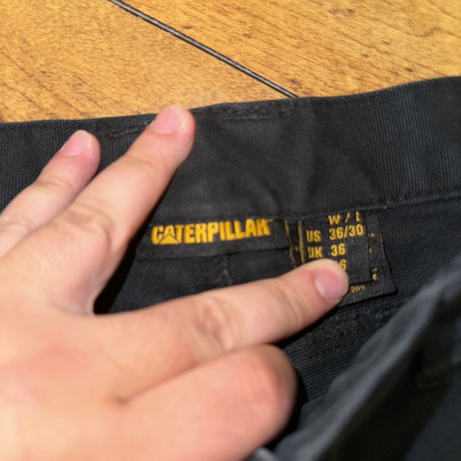 Caterpillar × Japanese Brand × Vintage CAT Caterpillar Cargo Carpenter Pants Black 35x31 Measured Size US 35 - 5 Thumbnail