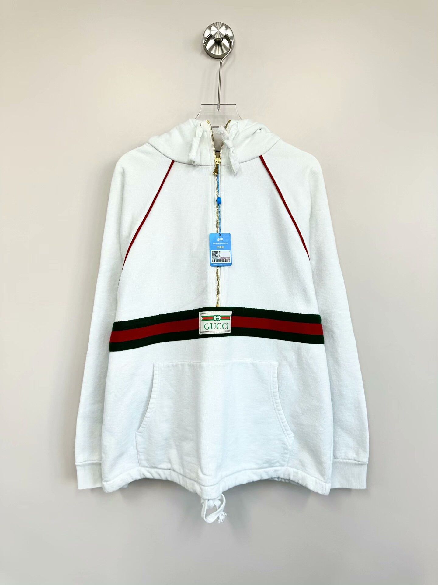 Gucci Gucci White Half-Zip Hoodie with Logo Size XS / US 0-2 / IT 36-38 - 1 Thumbnail