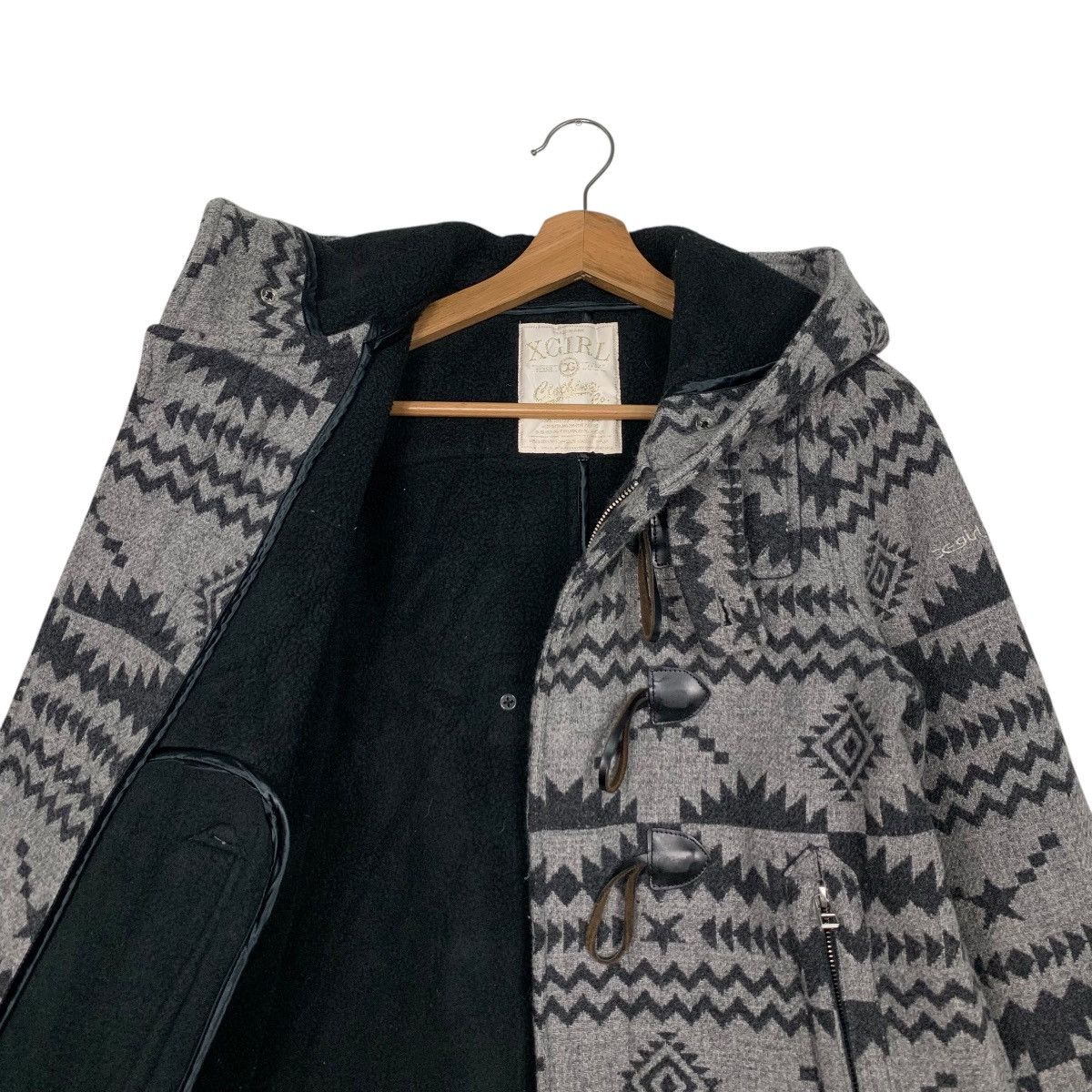 X-Girl X GIRL Black And Grey Aztec Design Duffle Coat #2695-C121 Size S / US 4 / IT 40 - 11 Thumbnail