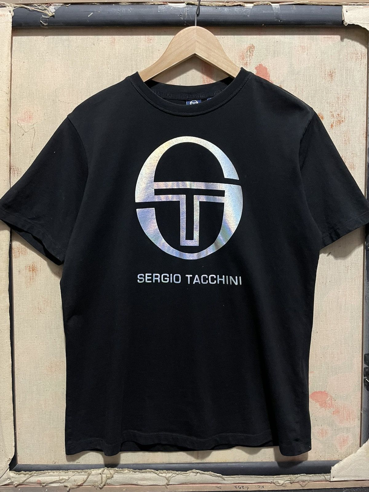 Sergio Tacchini T-shirt Uomo A Maniche Corte, Cotone, Con Striscia E Piccolo Logo - 3